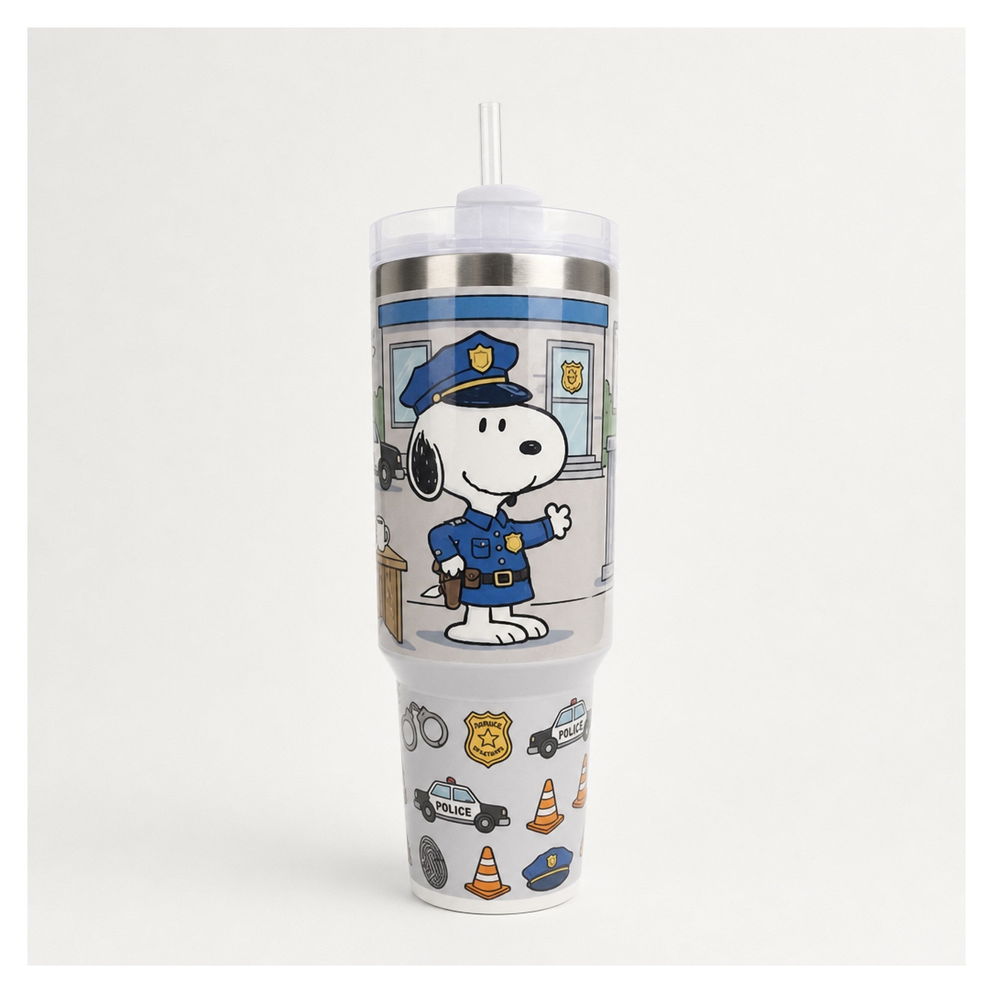Vaso térmico snoopy policía 1,18 l, acero inoxidable