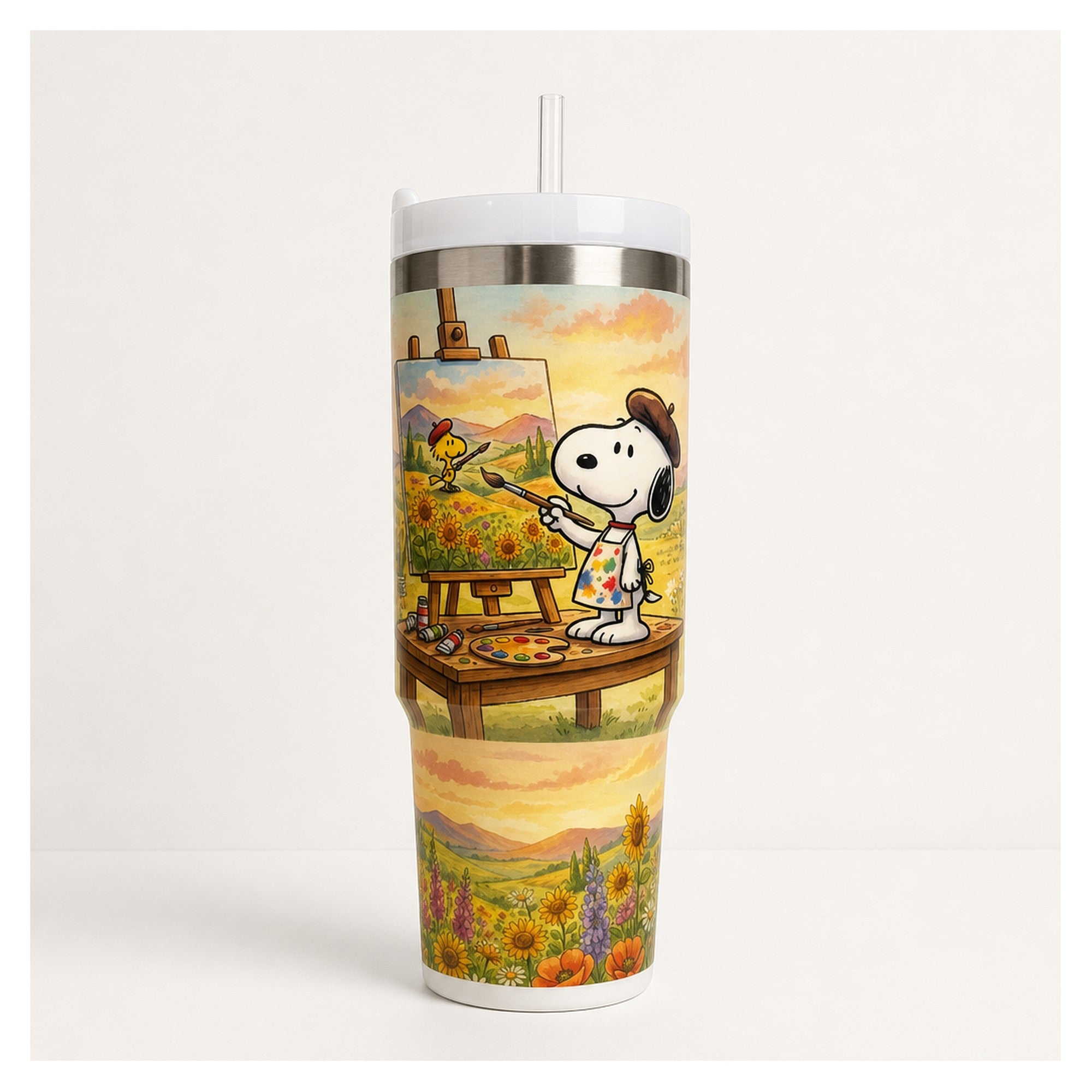 vaso térmico snoopy paint 1.183 l acero inoxidable doble pared