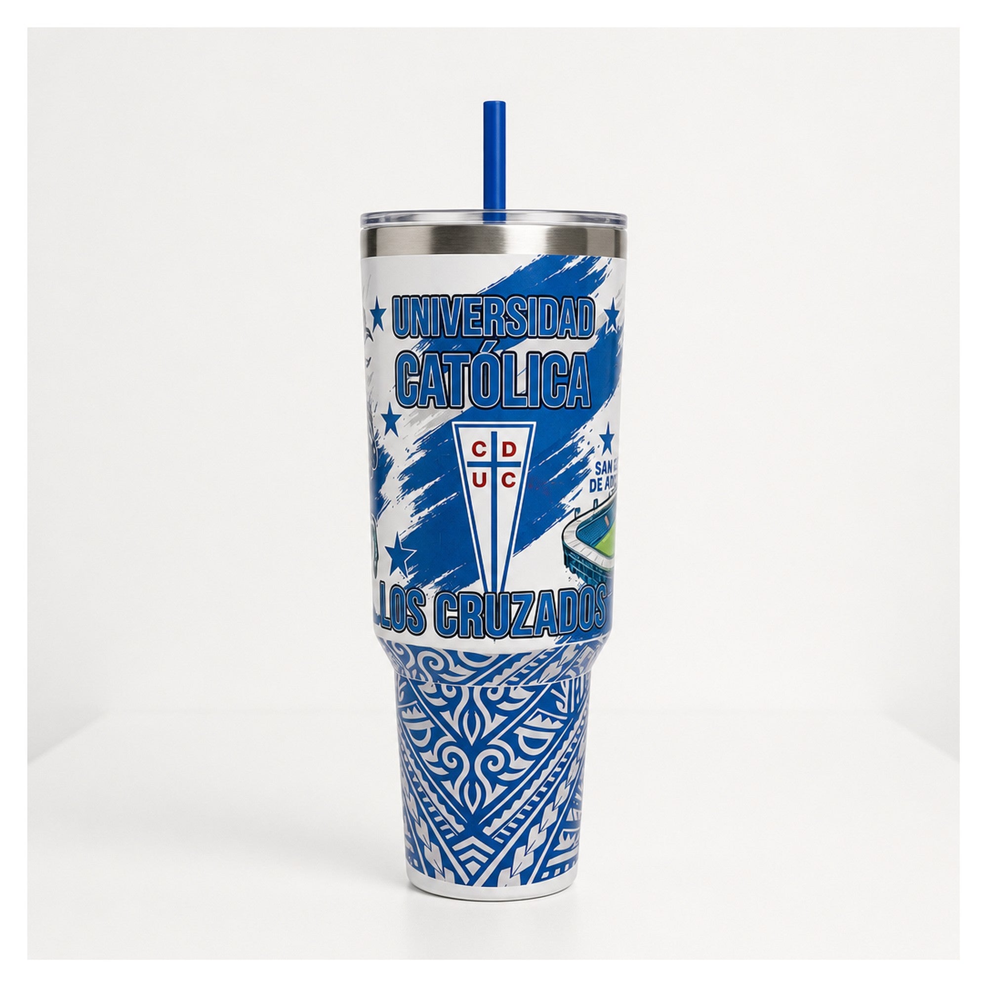 vaso térmico universidad católica 40oz con bombilla