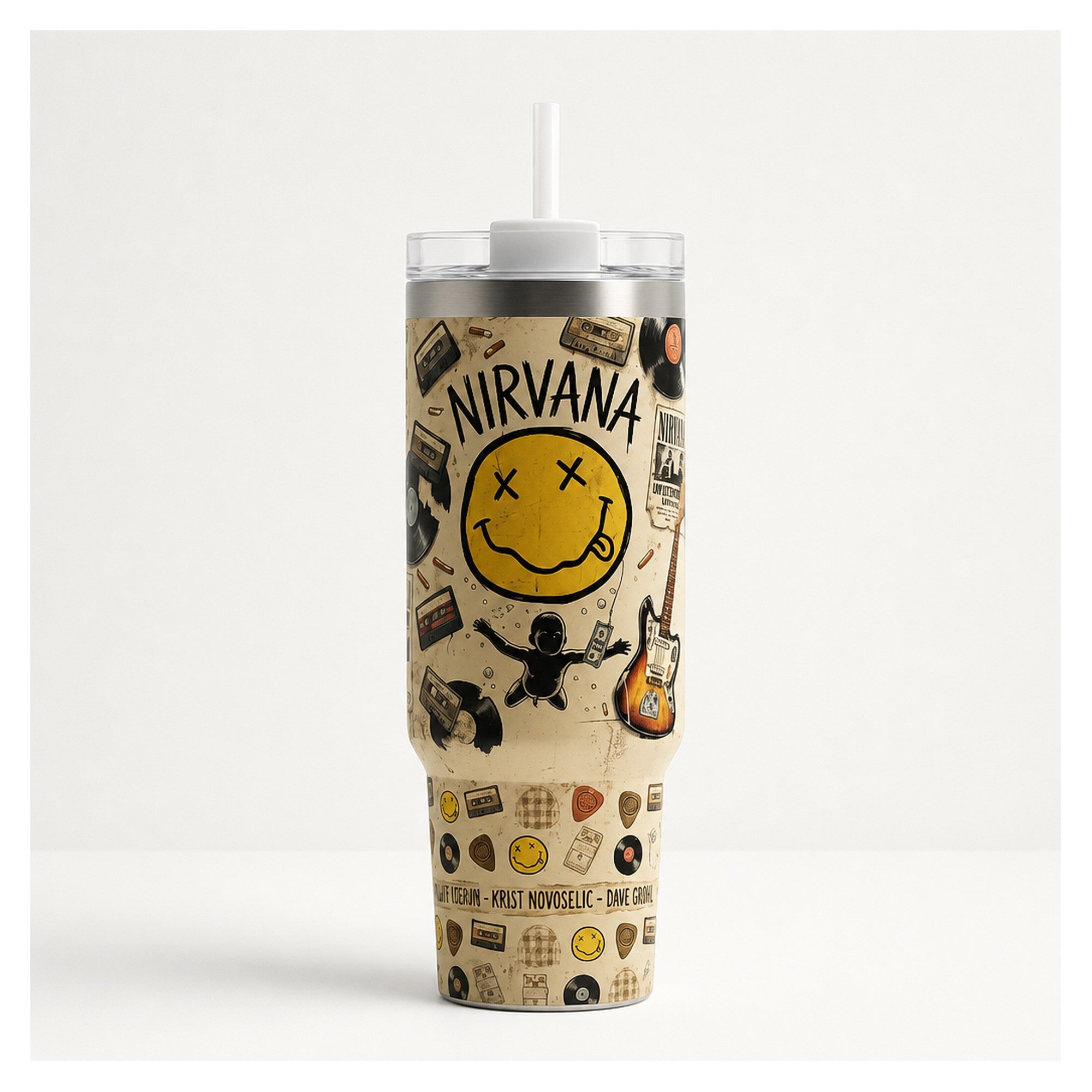Vaso térmico tumbler 40oz nirvana grunge nevermind