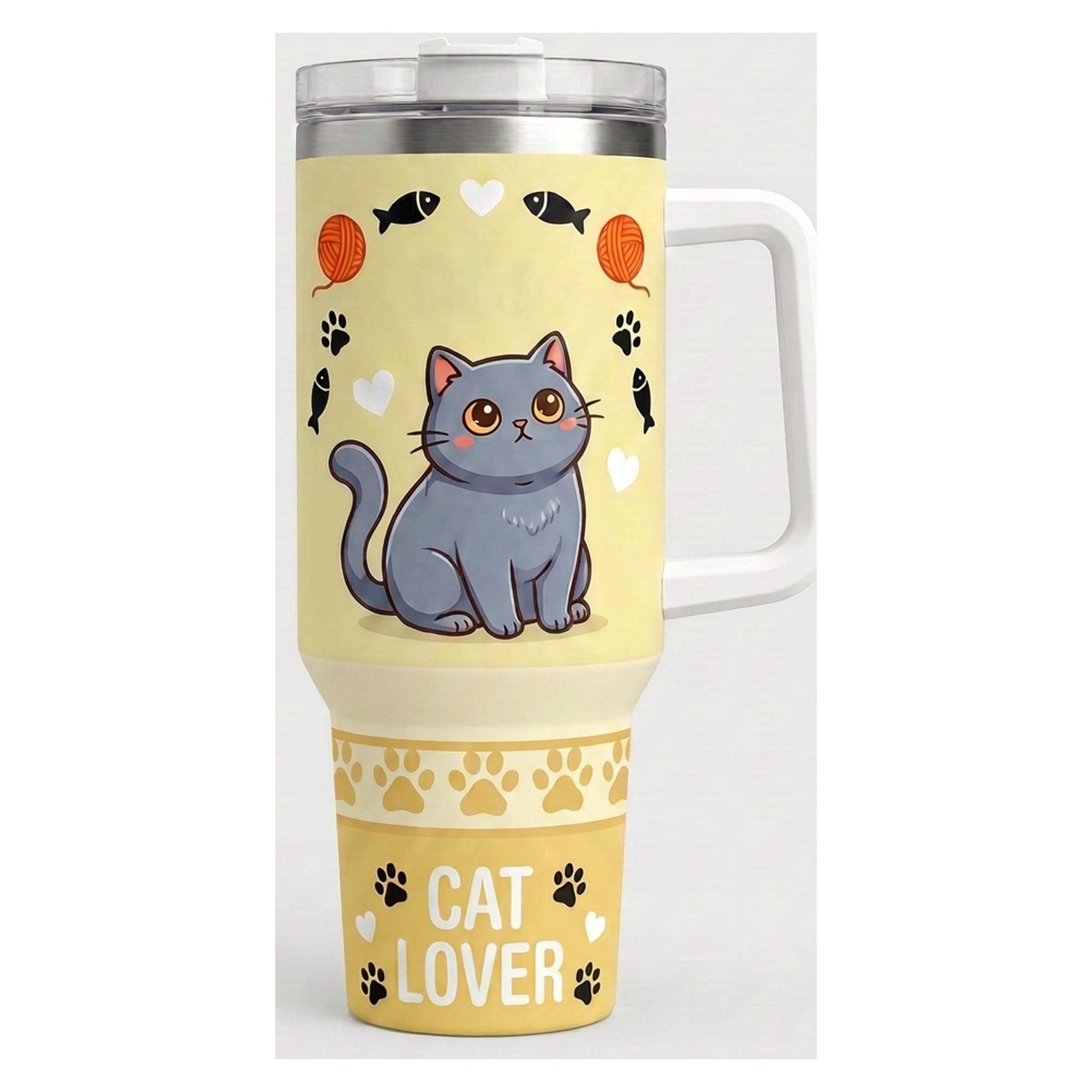 Vaso térmico tumbler 40 oz Gato Gris Cat Lover
