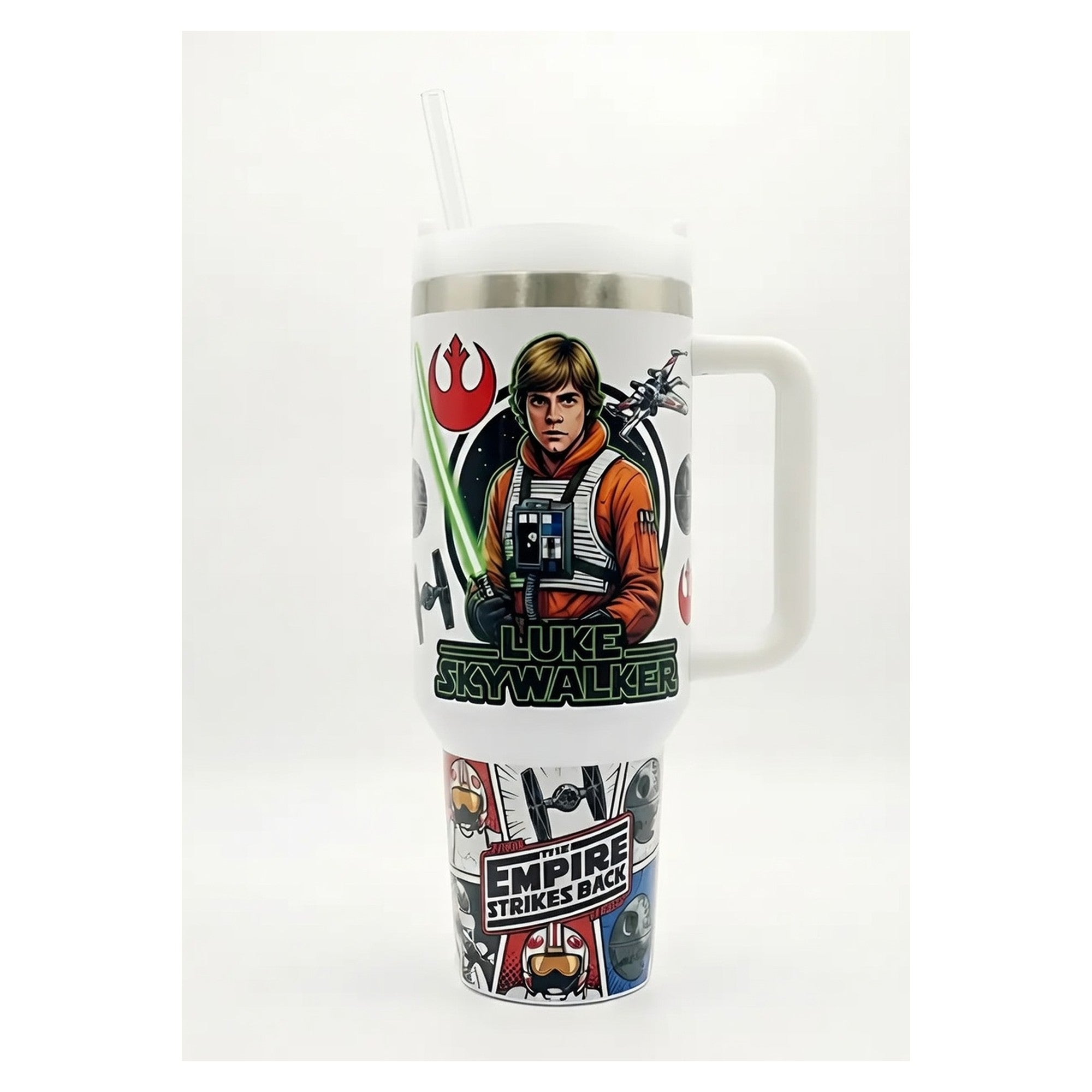 Vaso térmico 40 oz luke skywalker star wars con tapa y bombilla
