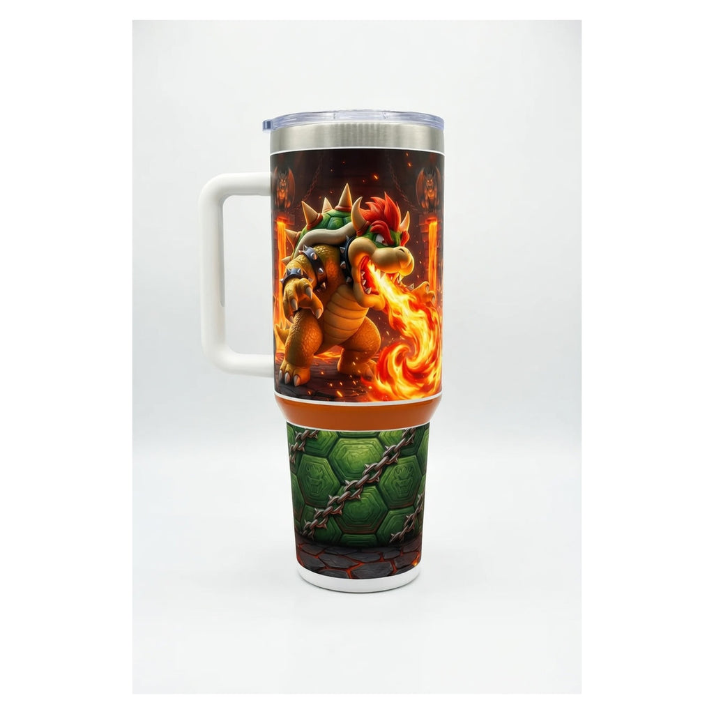 Vaso térmico tumbler 40oz Bowser Super Mario Bros con tapa