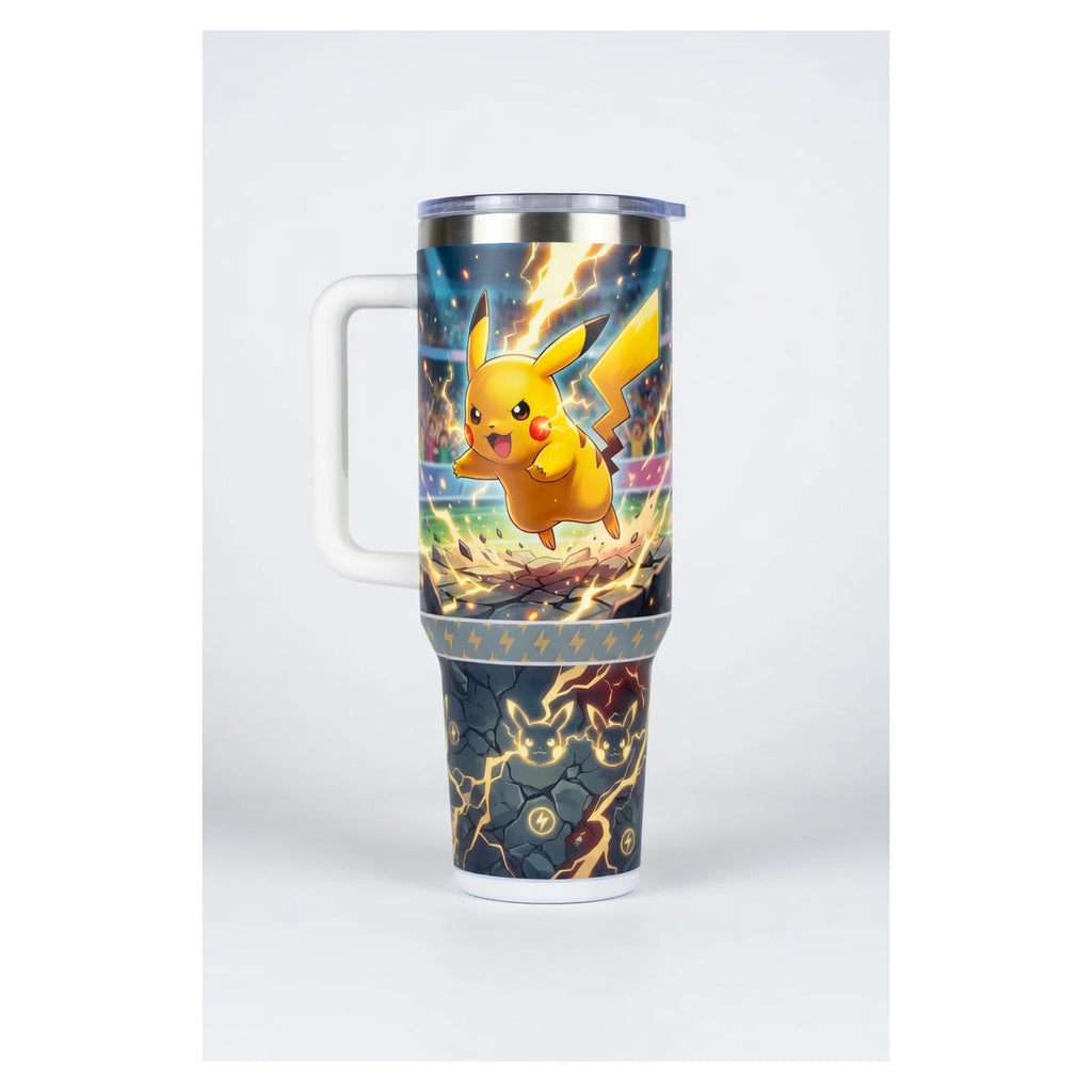 Vaso térmico tumbler 40 oz pikachu pokemon eléctrico