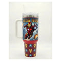 vaso térmico iron man 40oz con tapa y bombilla