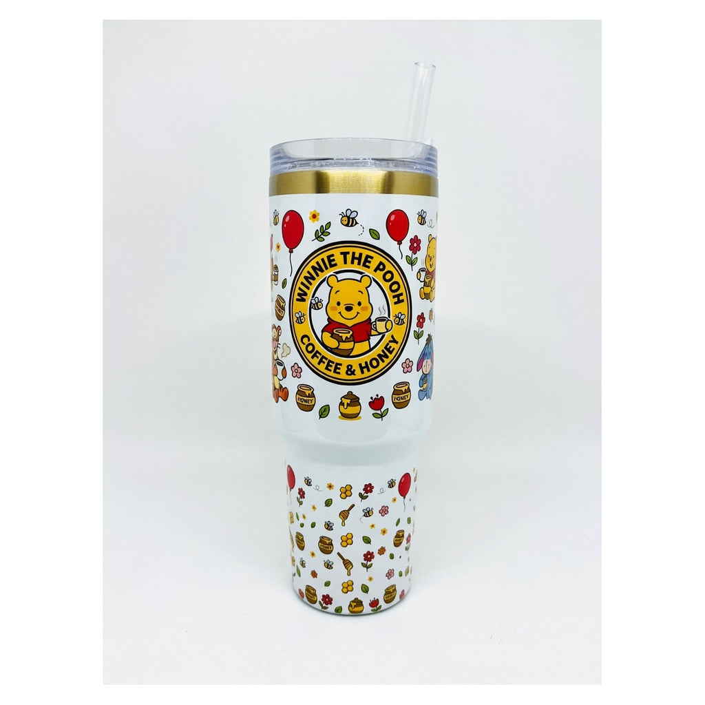 vaso térmico tumbler winnie the pooh 40 oz divertido y práctico