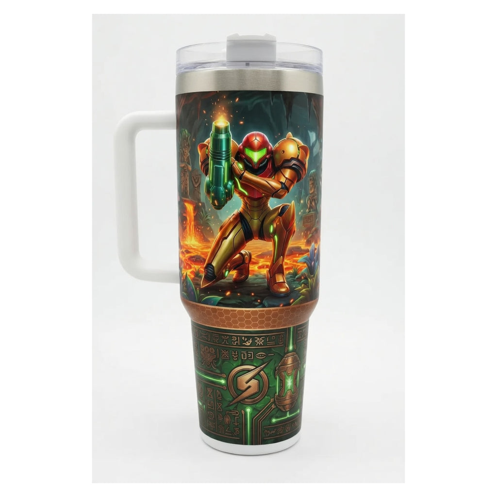 vaso térmico tumbler 40 oz samus aran metroid diseño único
