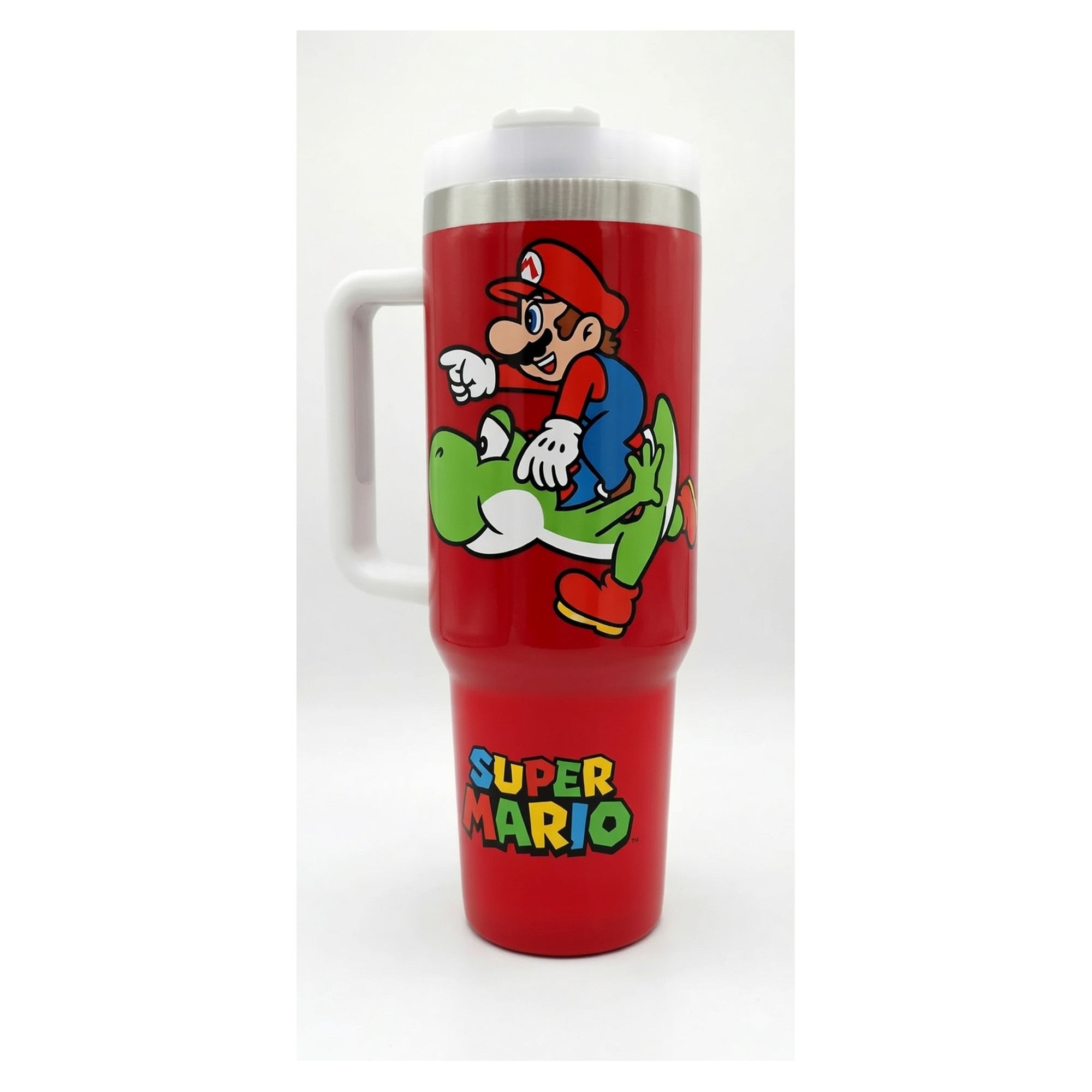 vaso tumbler térmico 40 oz diseño super mario y yoshi