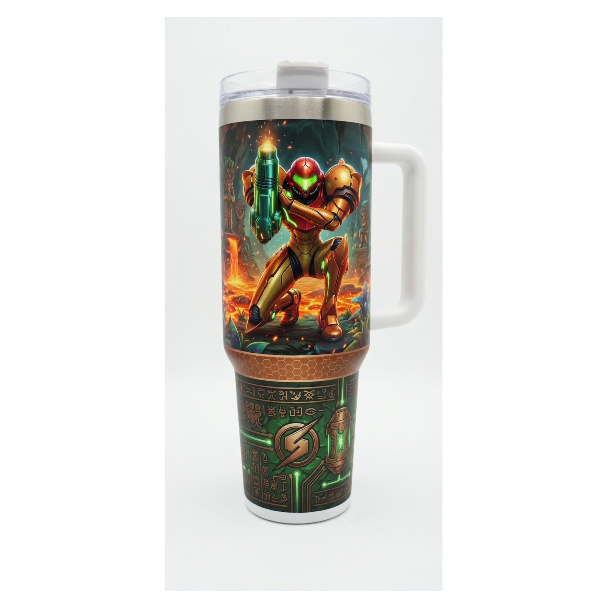 vaso térmico tumbler 40 oz samus aran metroid diseño único
