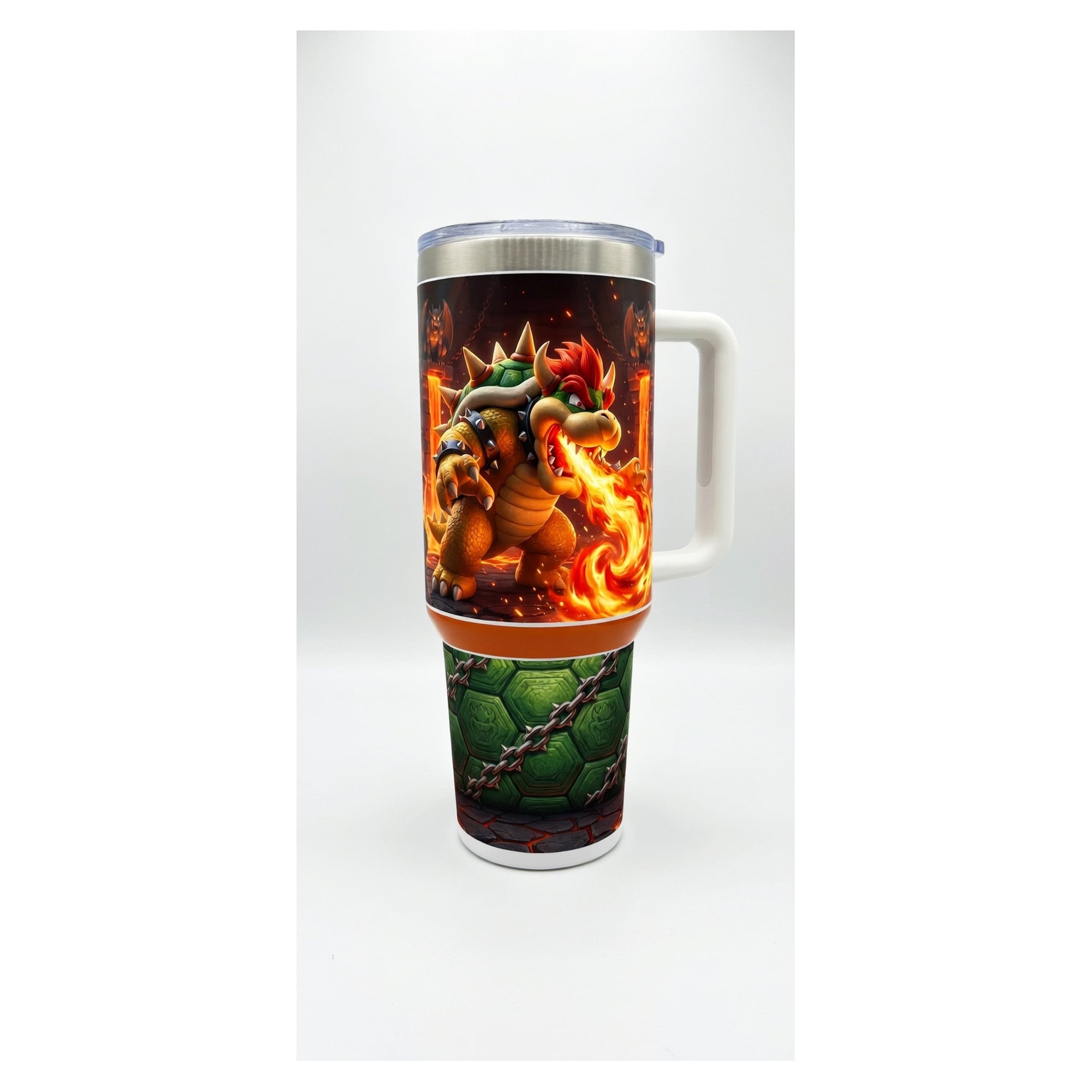 Vaso térmico tumbler 40oz Bowser Super Mario Bros con tapa