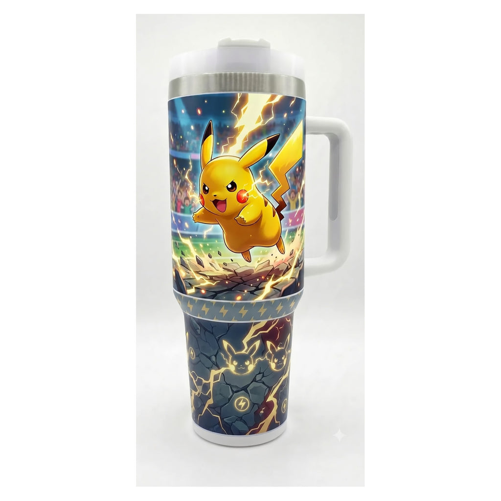 Vaso térmico tumbler 40 oz pikachu pokemon eléctrico