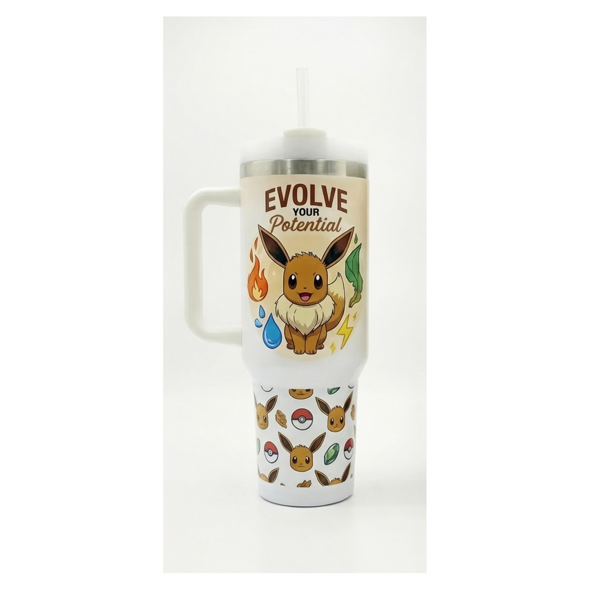 Vaso térmico Eevee con tapa y bombilla 450 ml
