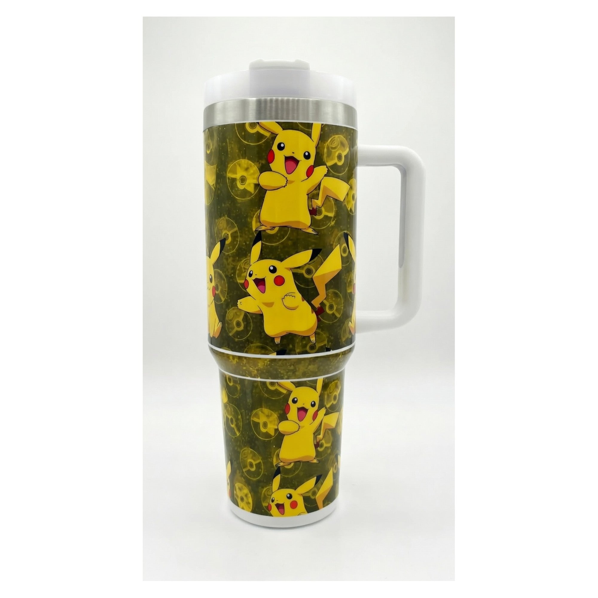 Vaso térmico 40 oz con diseño Pikachu colorido y divertido