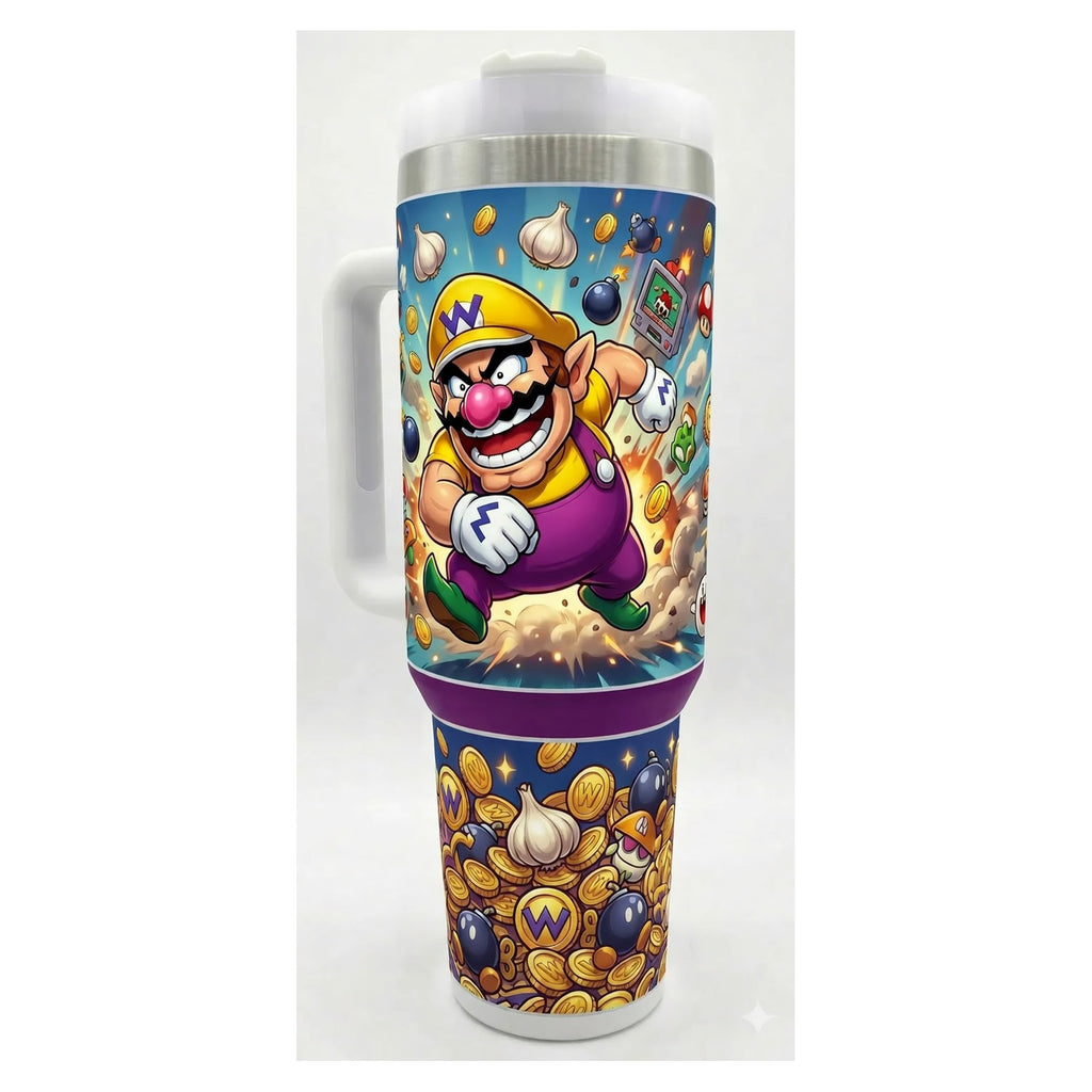vaso térmico 40 oz warioware nintendo acero inoxidable