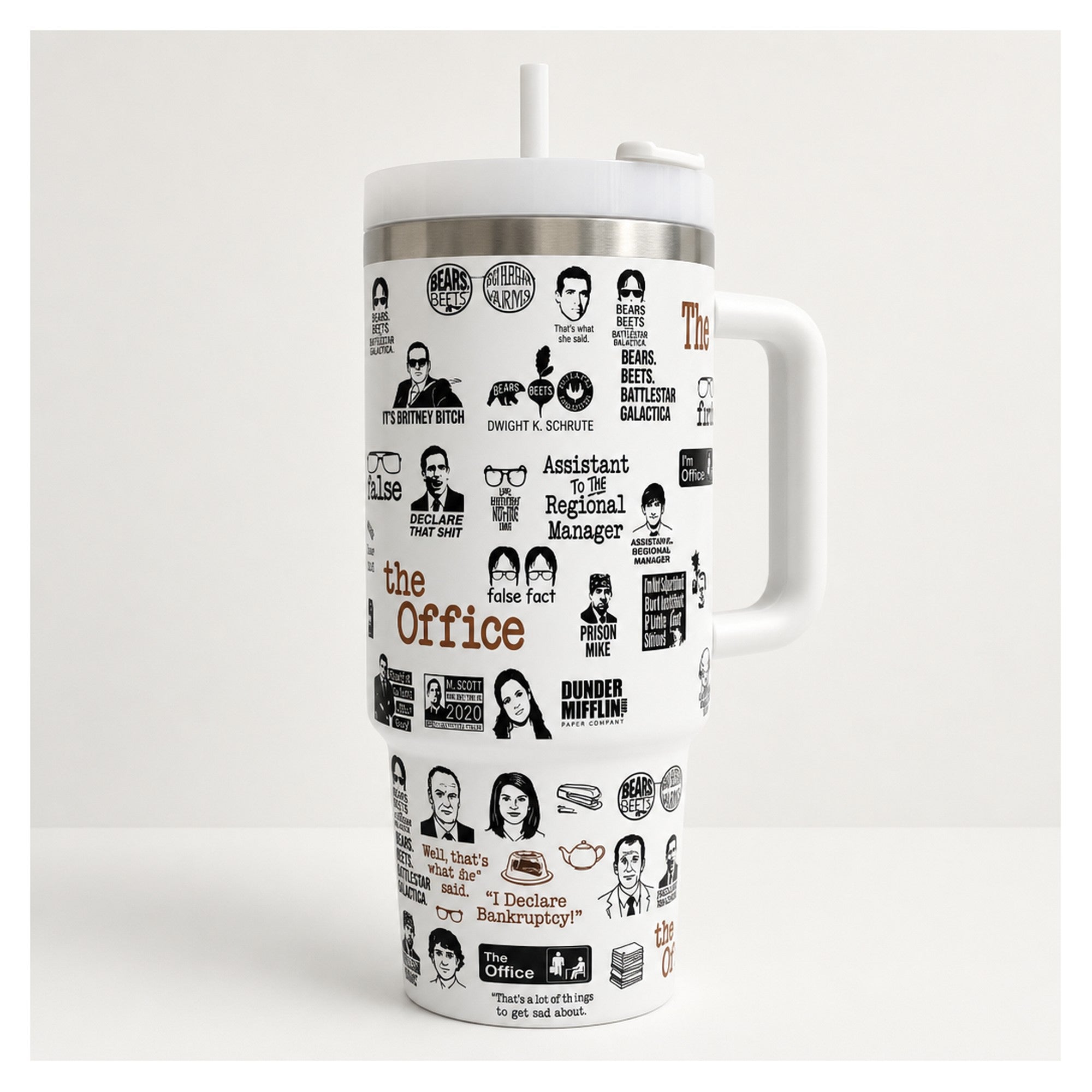 Vaso térmico the office 40oz con frases icónicas sublimadas