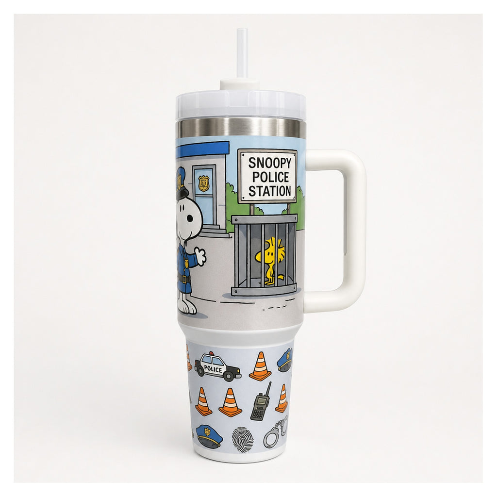 Vaso térmico snoopy policía 1,18 l, acero inoxidable