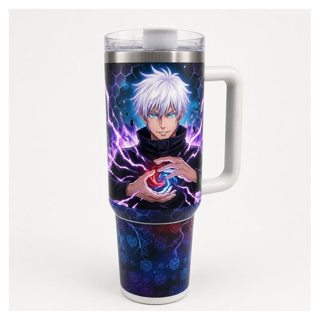 Vaso térmico 40 oz jujutsu kaisen gojo acero inoxidable