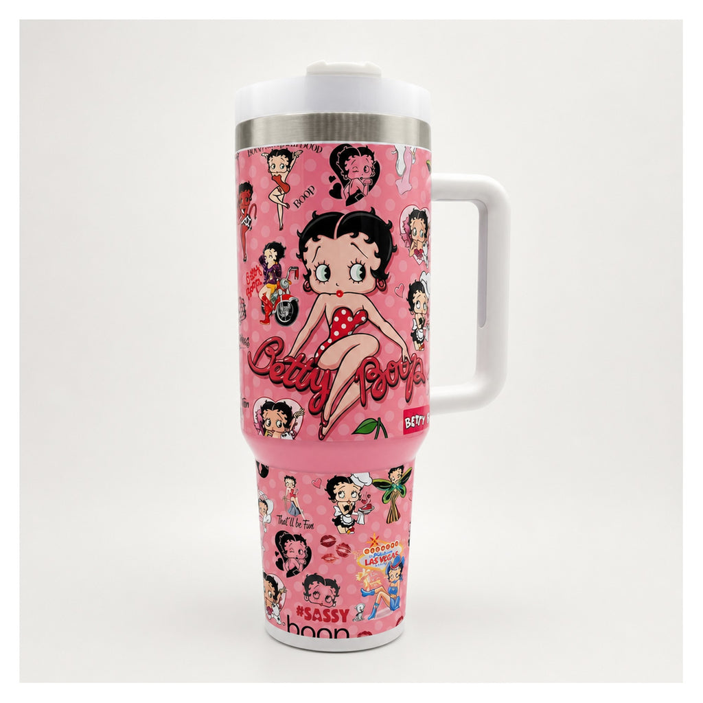 vaso térmico 40oz betty boop rosa acero doble pared