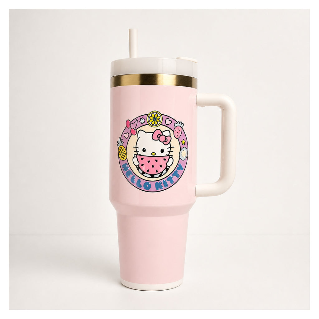 Vaso térmico kitty kawaii 1.183 l rosa con logo