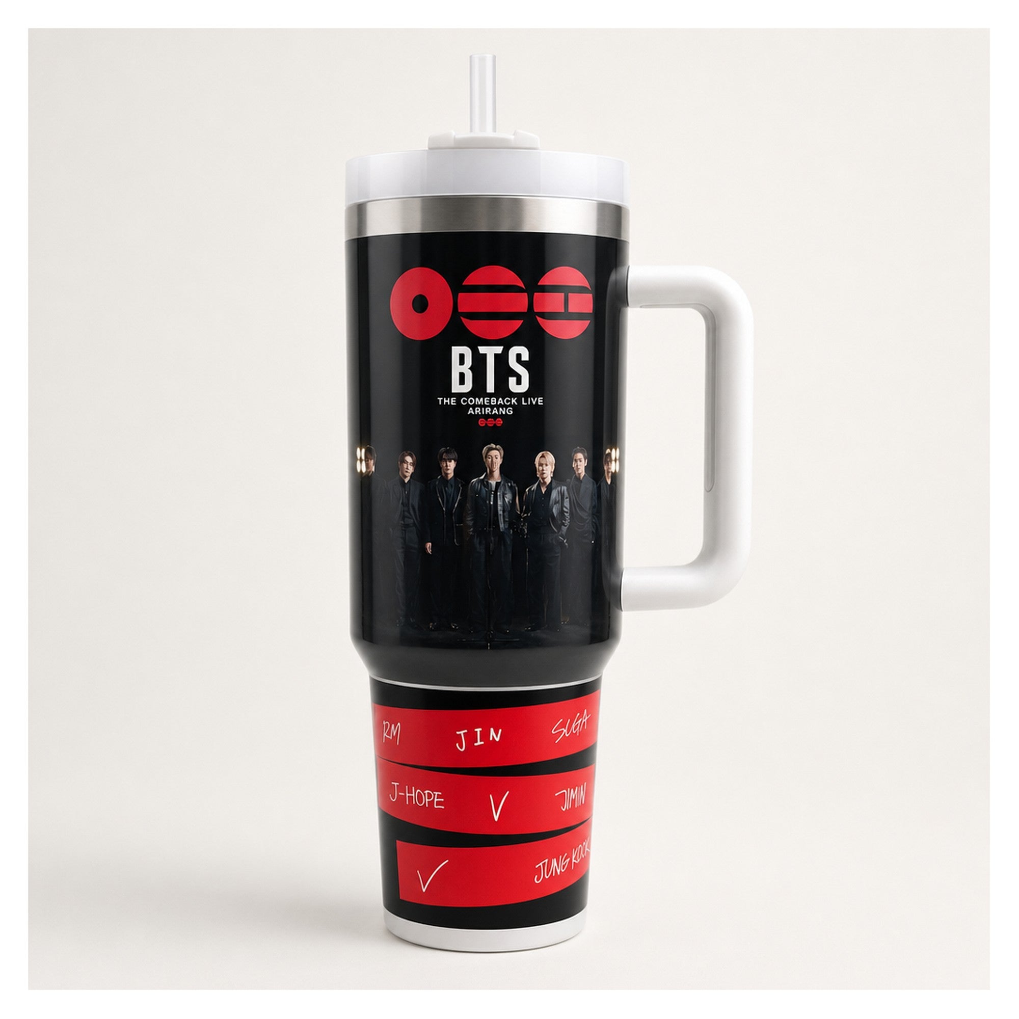 vaso térmico 40 oz bts jungkook acero inoxidable doble pared