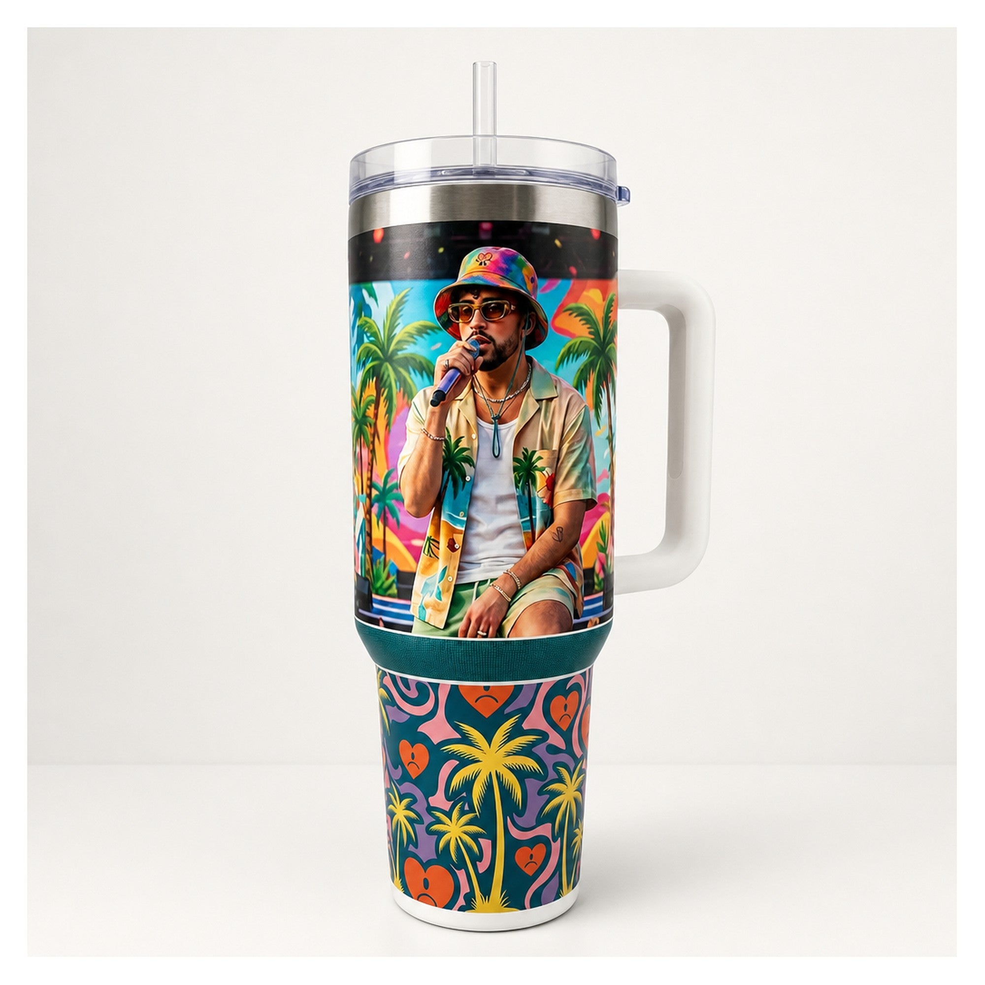 vaso térmico tumbler bad bunny 40oz diseño verano
