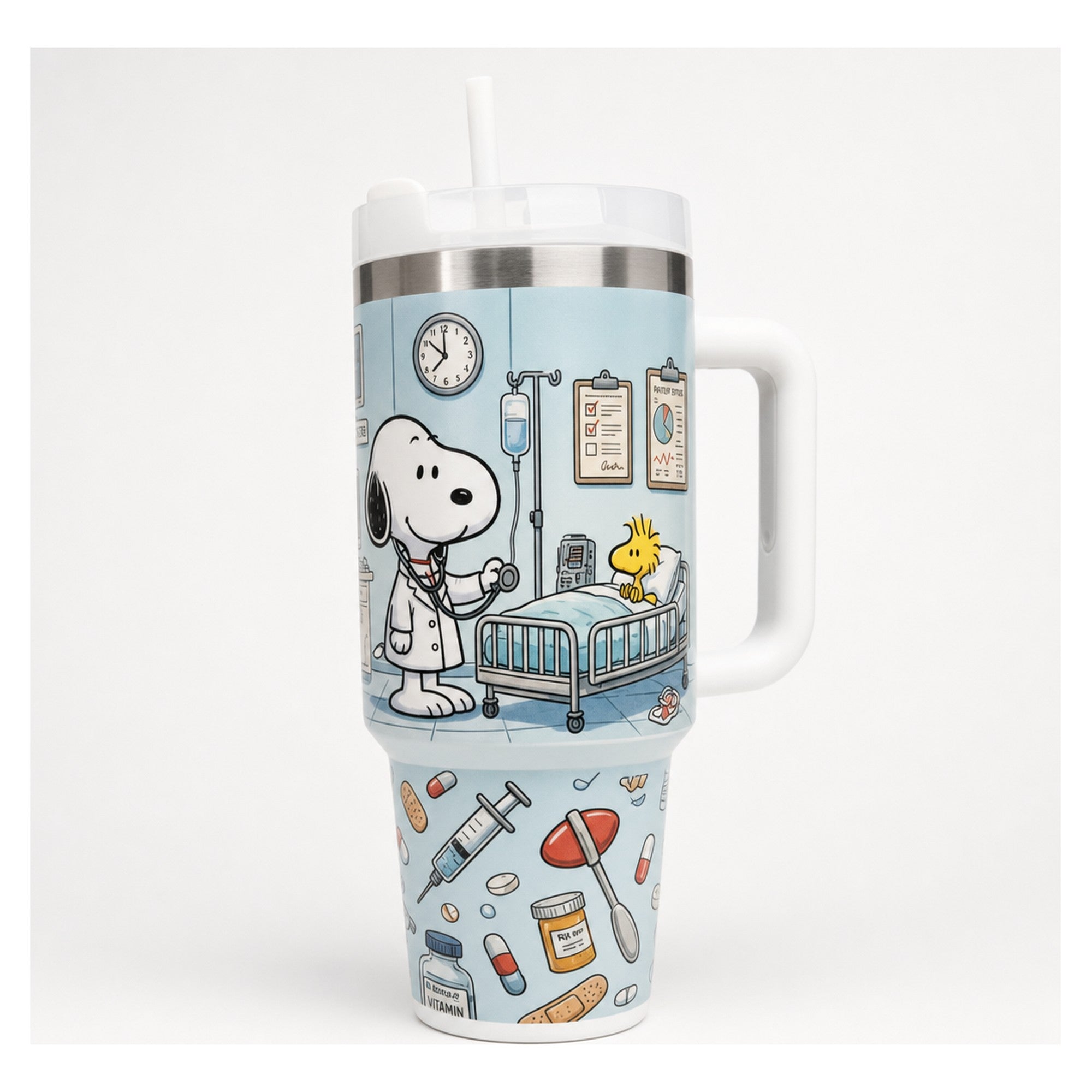 vaso térmico snoopy doctor 1.2 litros acero inoxidable