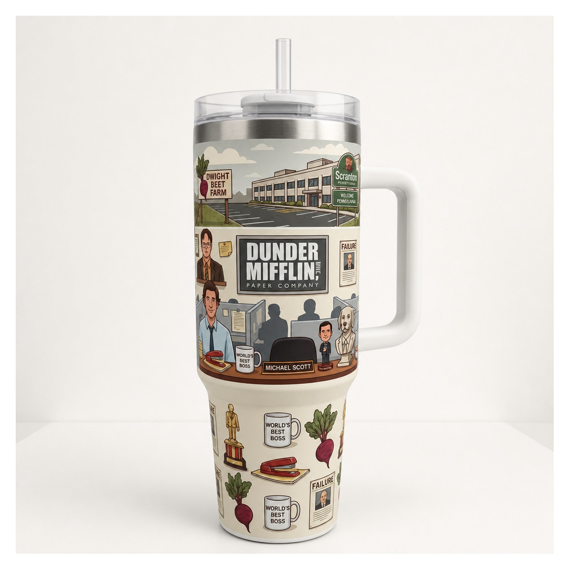 vaso térmico 40oz the office dunder mifflin acero inox