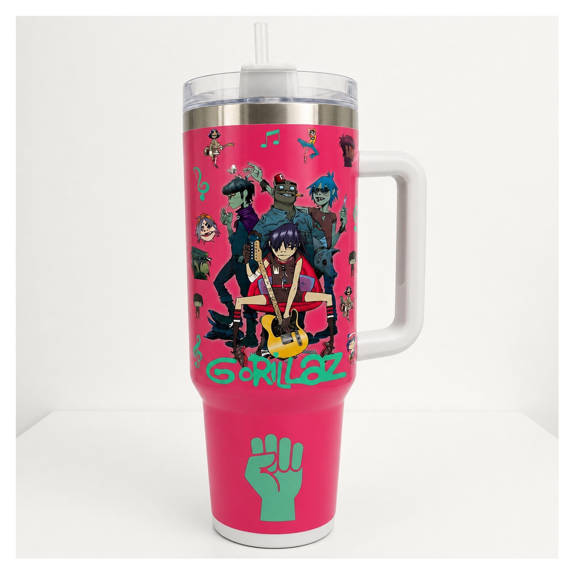 Vaso térmico 40 oz gorillaz con diseño banda virtual