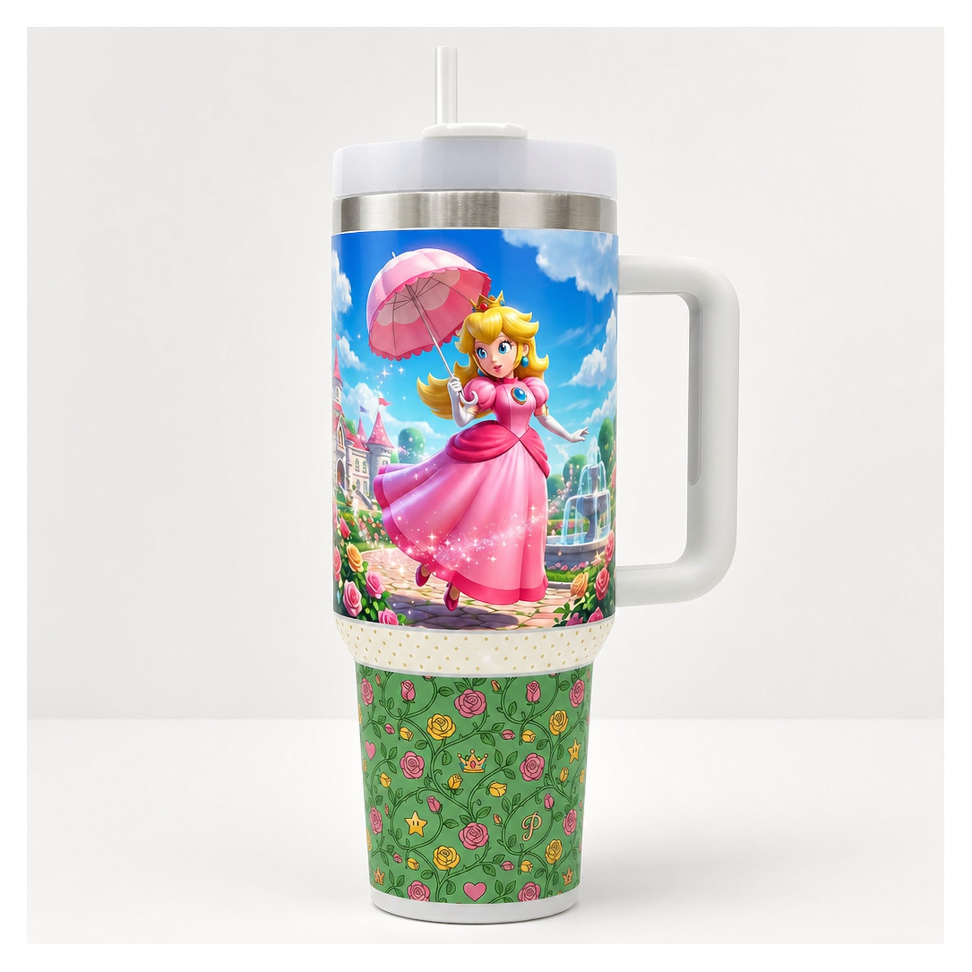 Vaso térmico 40 oz princess peach mario acero inox