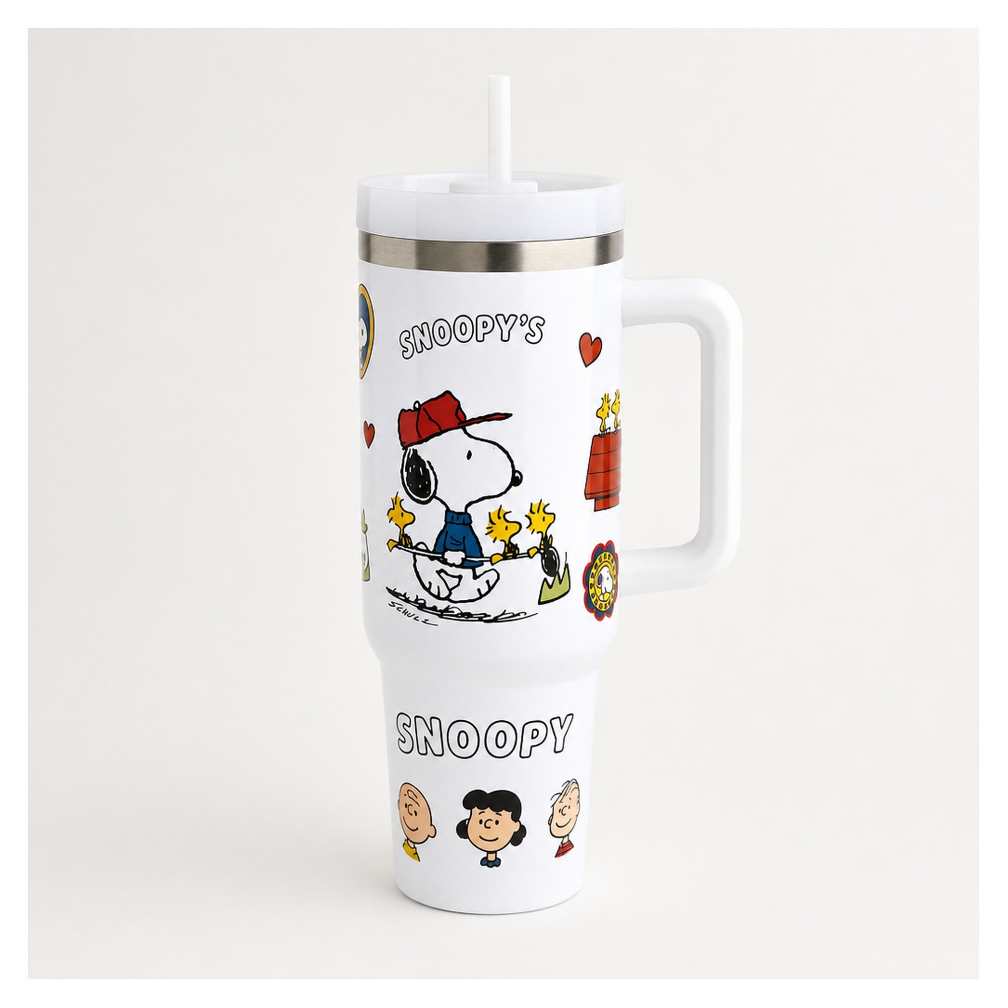 Vaso térmico 40 oz con diseño Snoopy en acero inoxidable