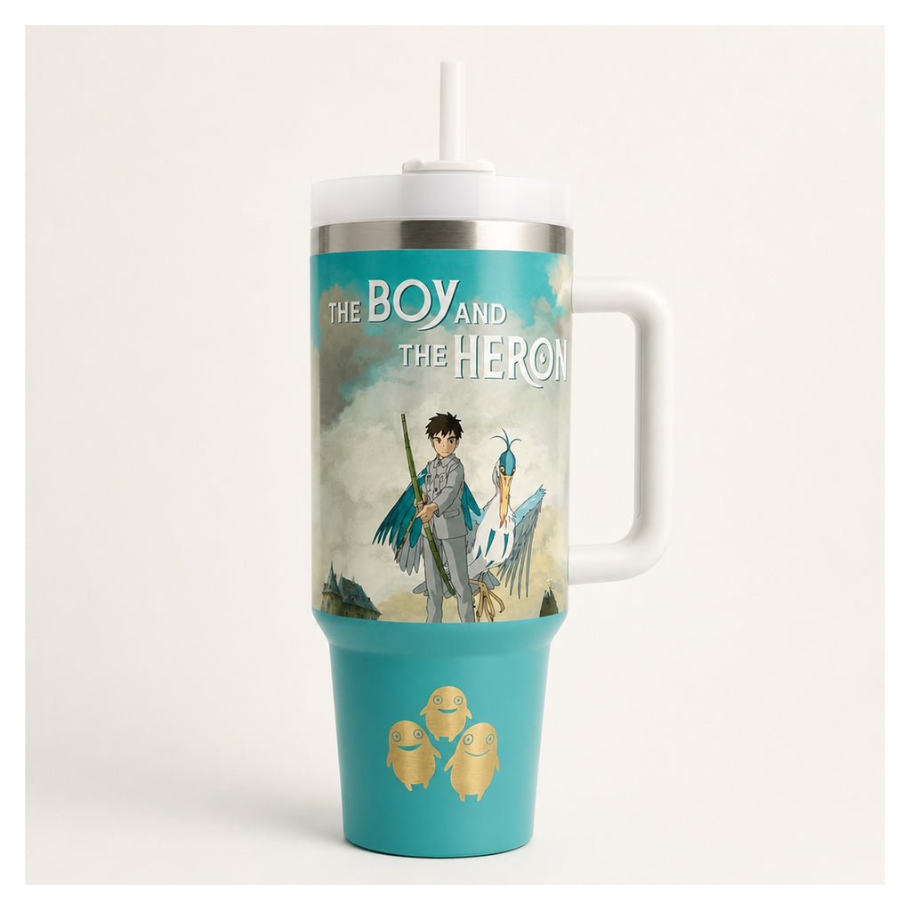 Vaso térmico 40 oz El Niño y La Garza Ghibli acero doble
