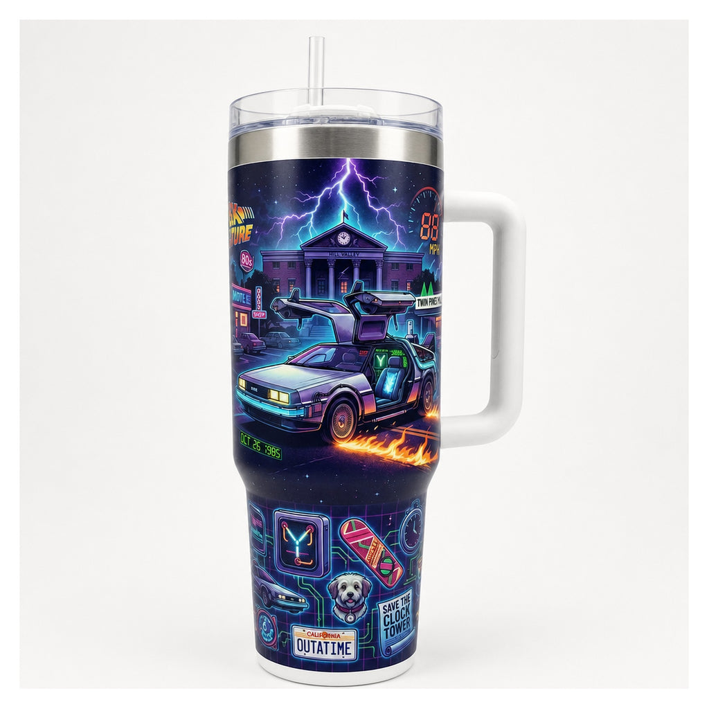 vaso térmico 40oz volver al futuro delorean acero doble pared