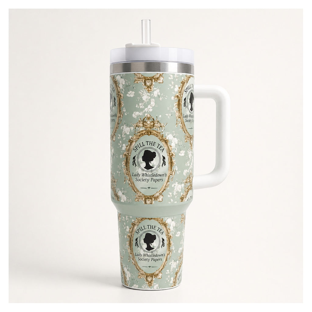 vaso térmico 40 oz bridgerton lady whistledown acero