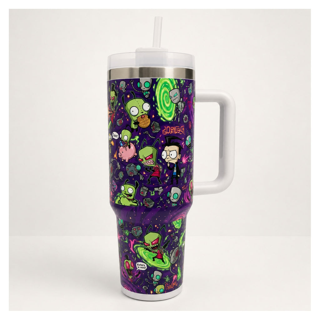 Tumbler 40oz Invader Zim diseño galáctico resistente