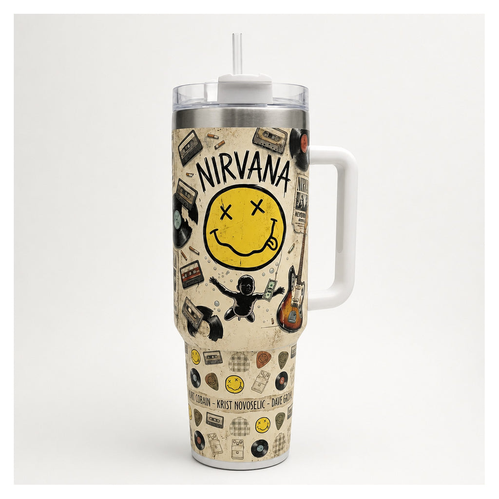 Vaso térmico tumbler 40oz nirvana grunge nevermind