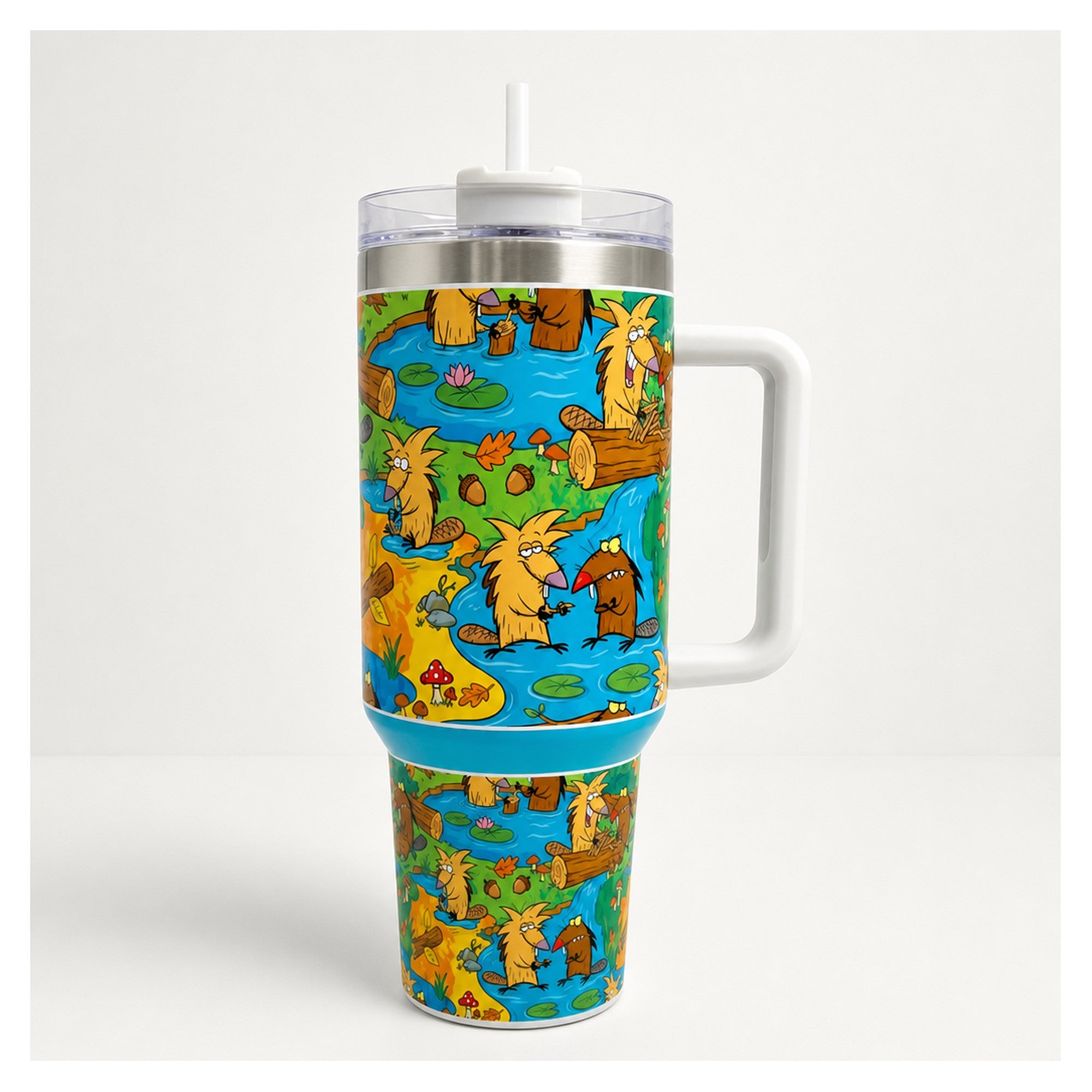Tumbler the Angry Beavers 40oz diseño bosque sublimado