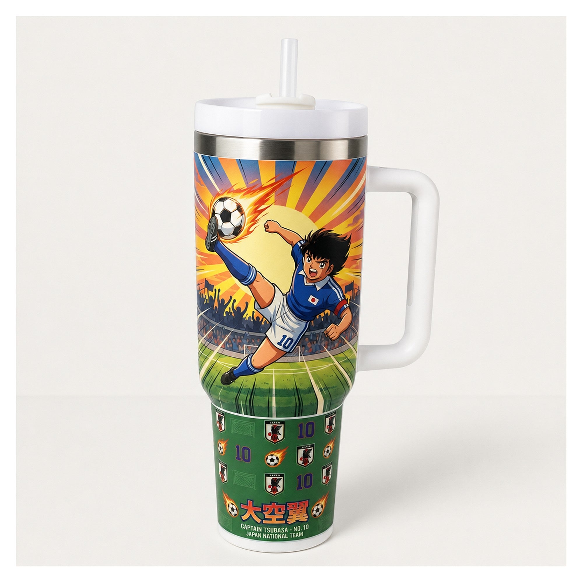 vaso térmico 40 oz súper campeones tsubasa n°10 diseño exclusivo