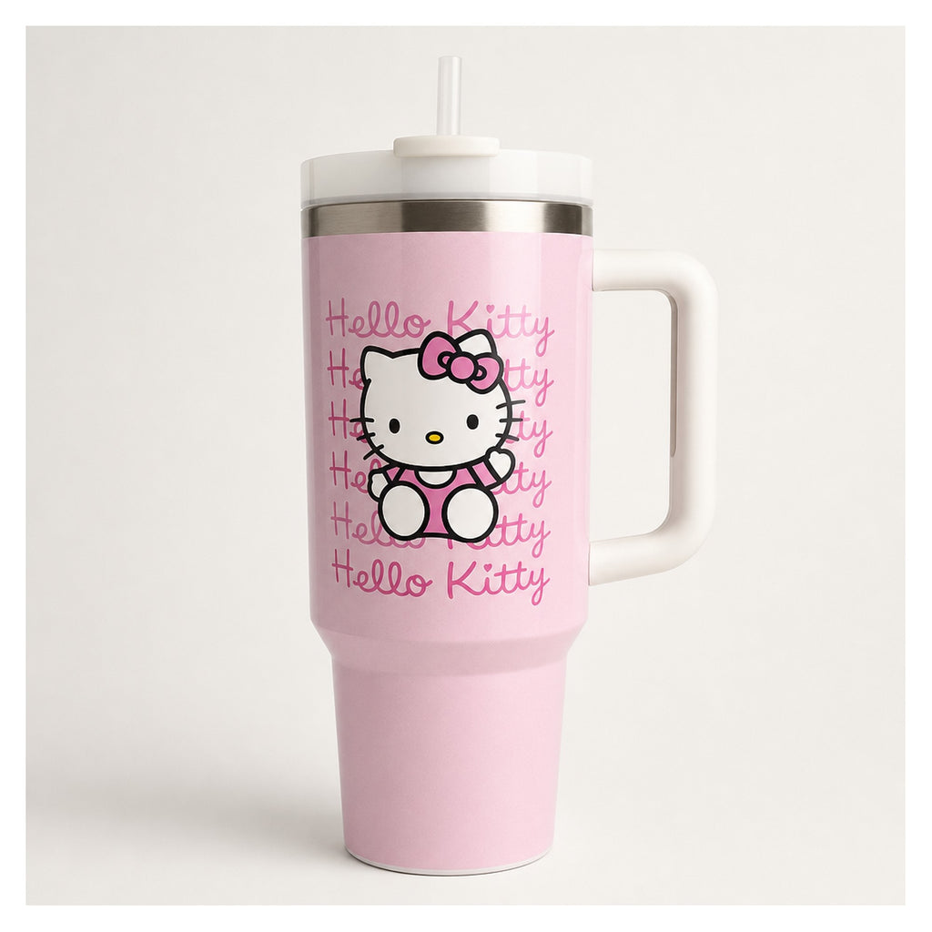 Vaso térmico hello kitty rosa con asa 400 ml
