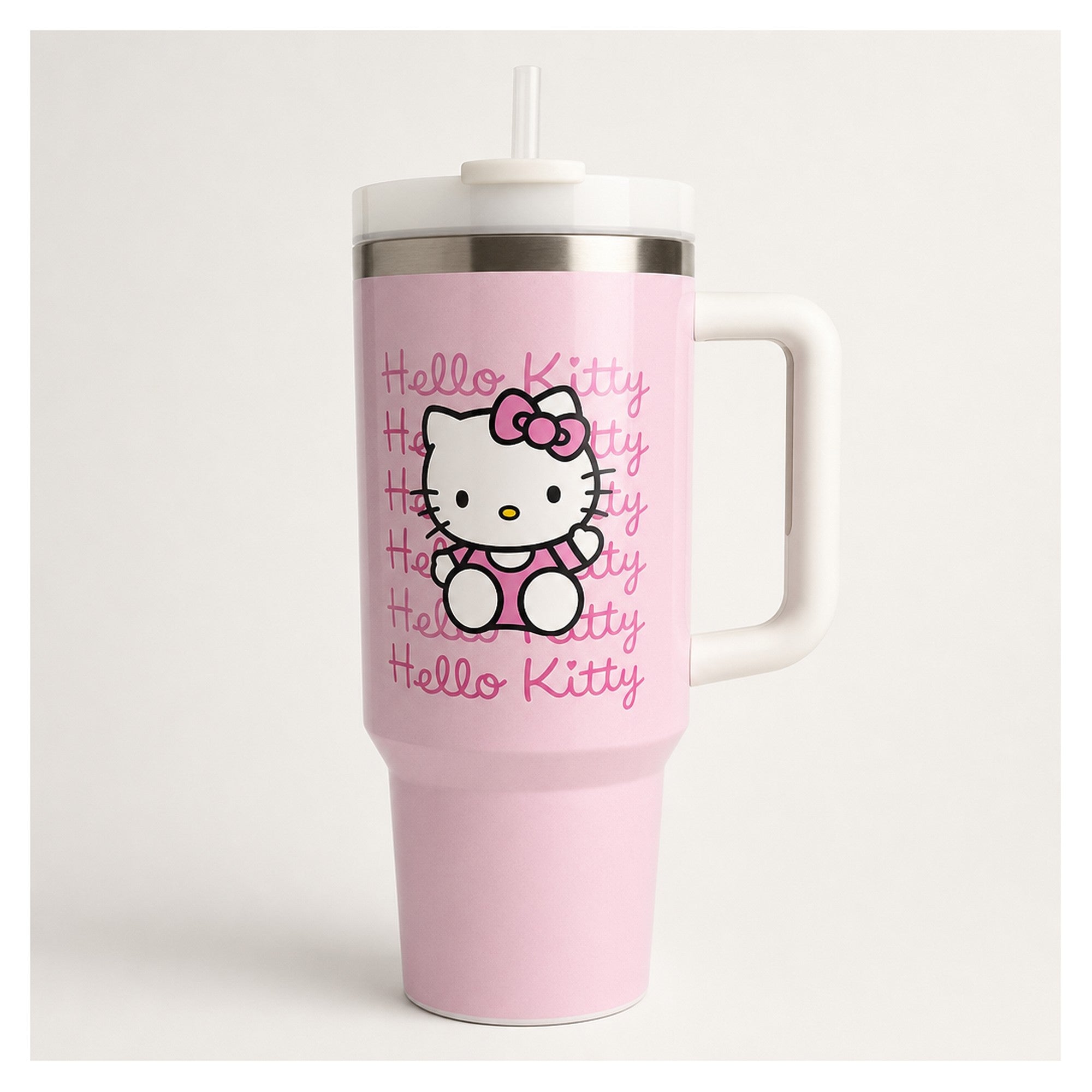 Vaso térmico hello kitty rosa con asa 400 ml