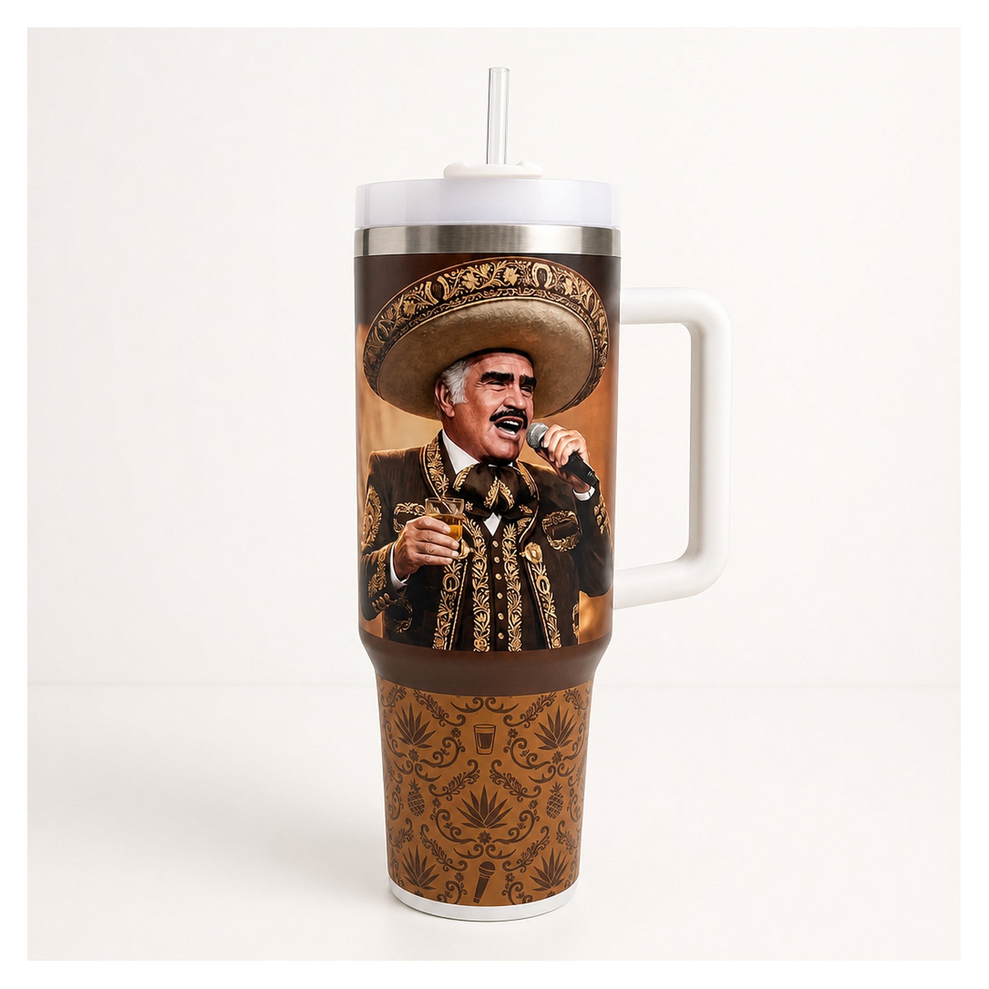 Vaso térmico tumbler vicente fernandez 40oz rey