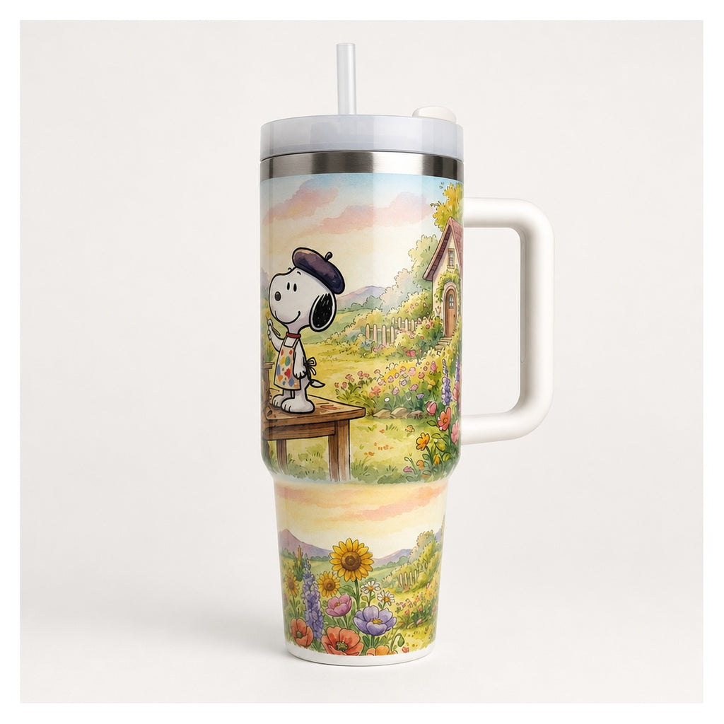 vaso térmico snoopy paint 1.183 l acero inoxidable doble pared