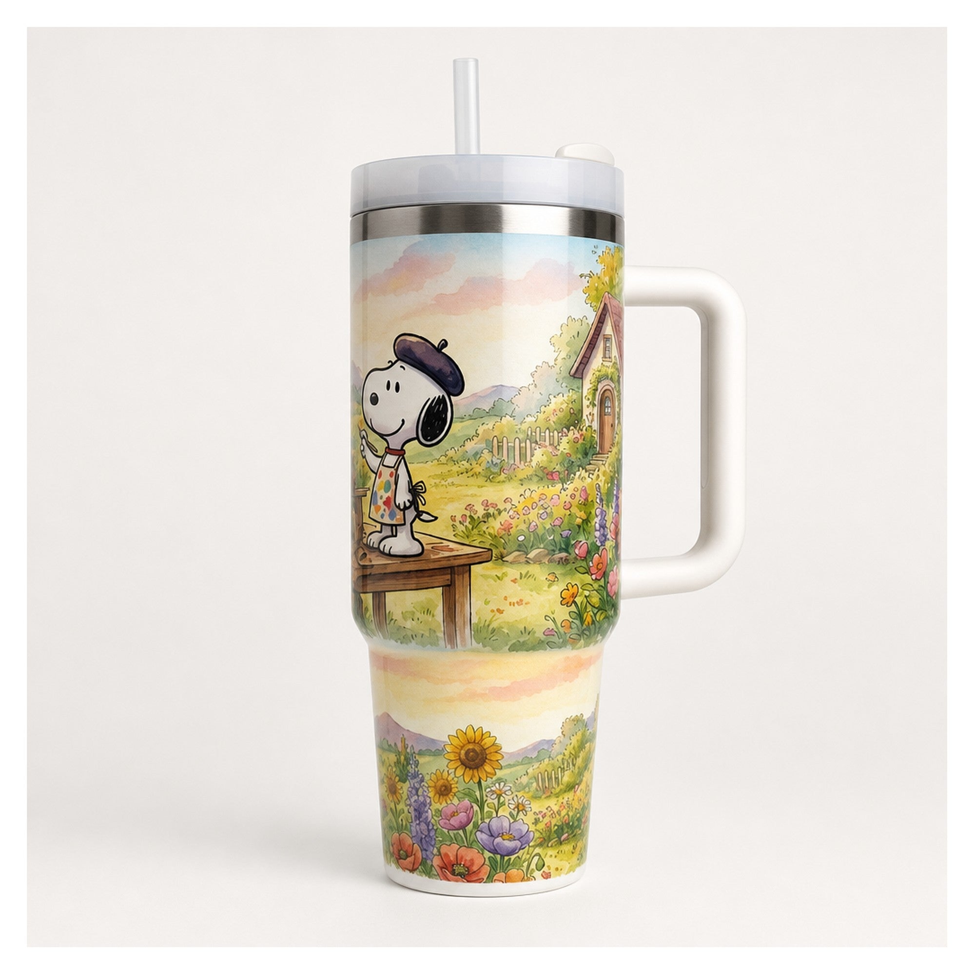 vaso térmico snoopy paint 1.183 l acero inoxidable doble pared