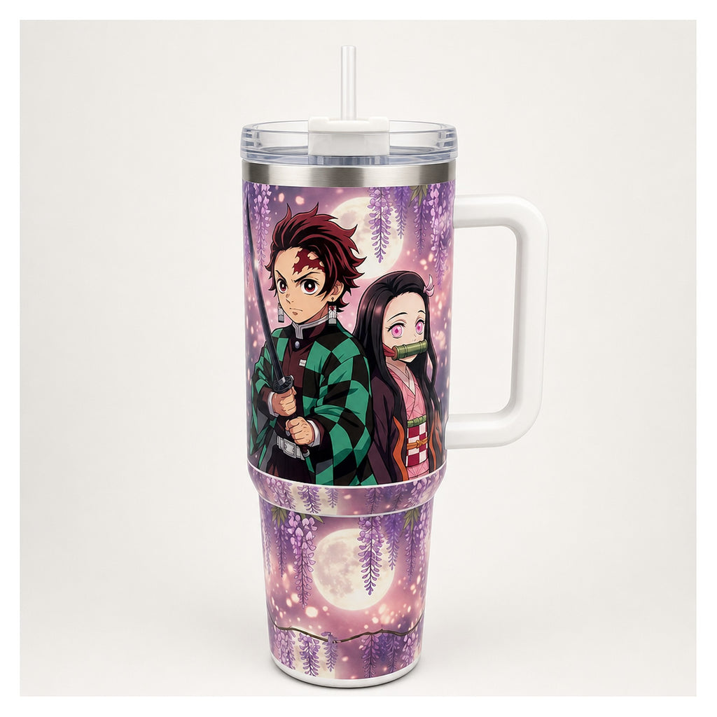 Vaso térmico 40 oz Demon Slayer Tanjiro y Nezuko