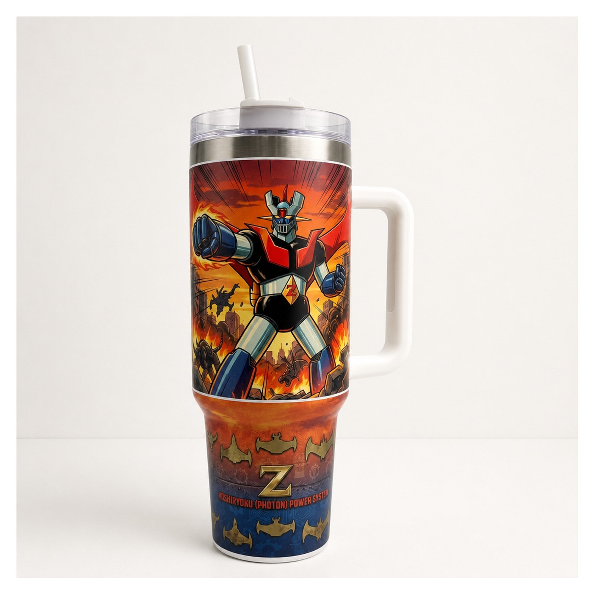 vaso térmico tumbler 40 oz mazinger z fotones acero inox
