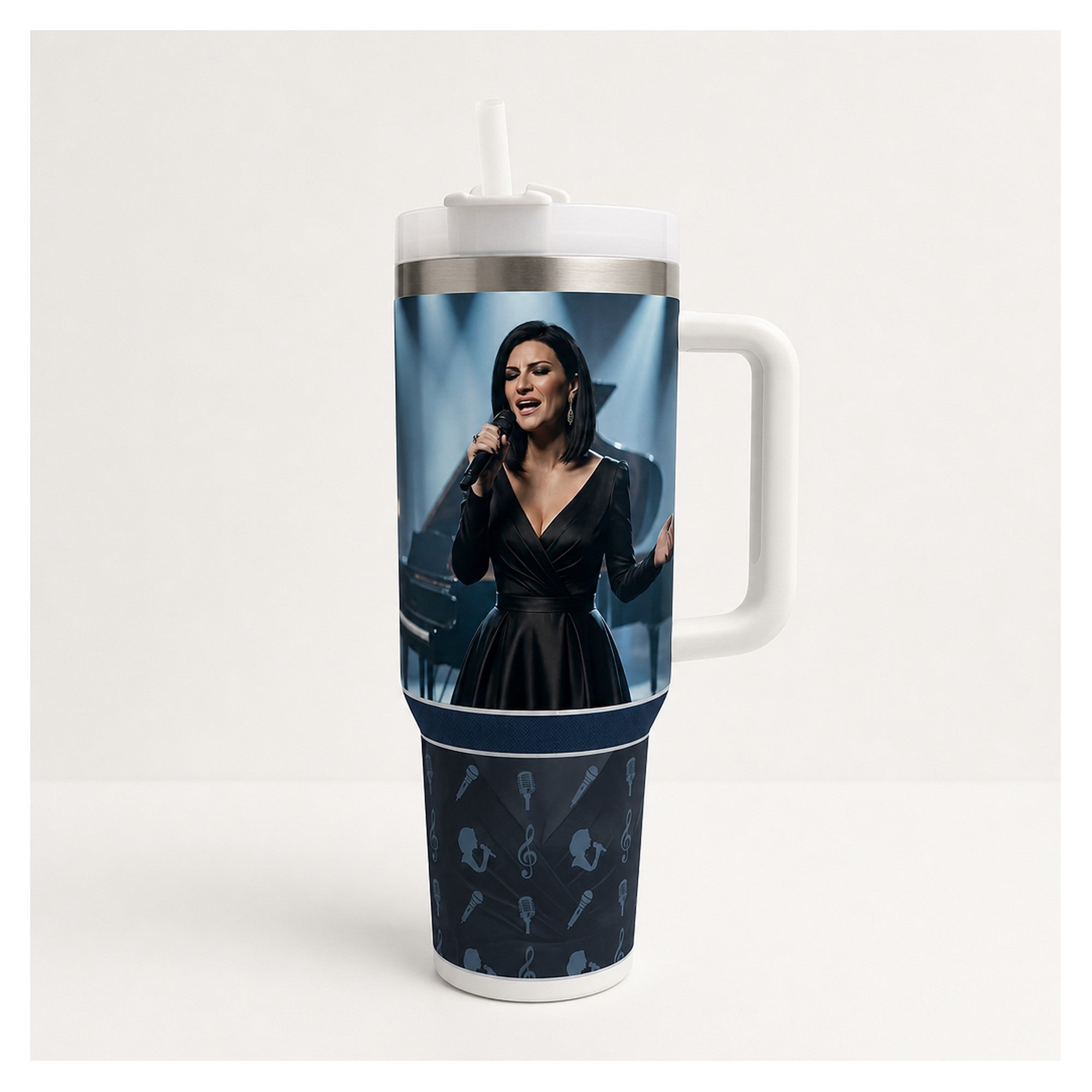 vaso térmico tumbler laura pausini 40oz elegante y práctico