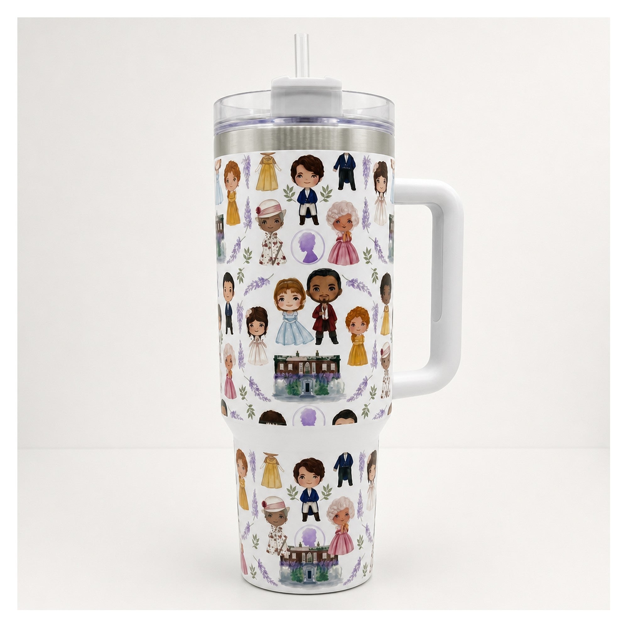 Vaso térmico 40 oz con diseño Bridgerton personajes