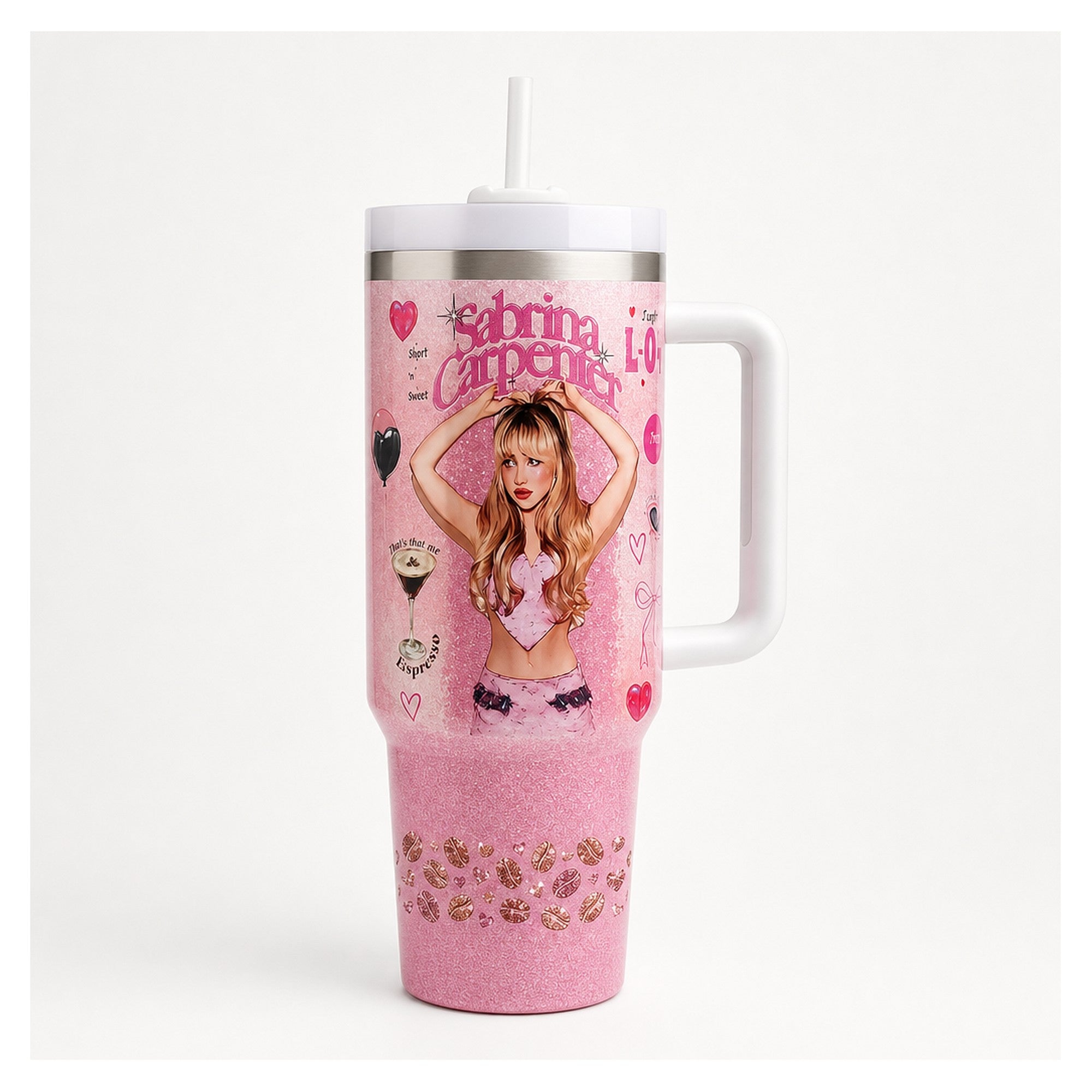 Vaso térmico tumbler 40oz sabrina carpenter short n sweet