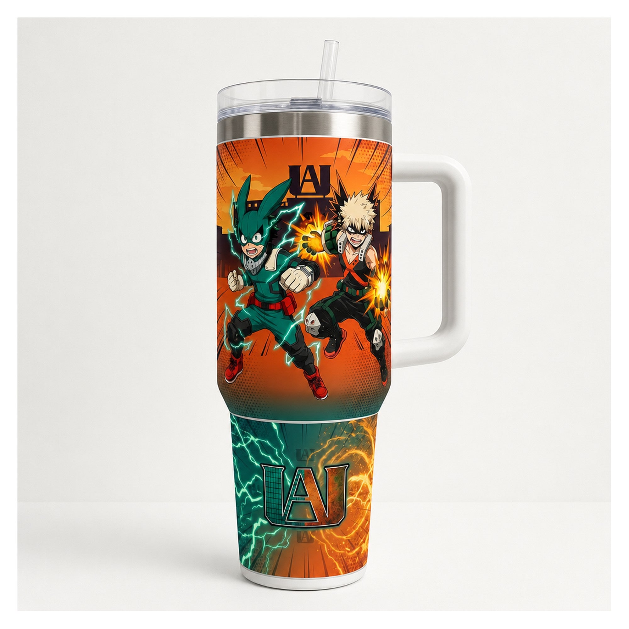 vaso térmico tumbler de 40 oz de my hero academia dekú
