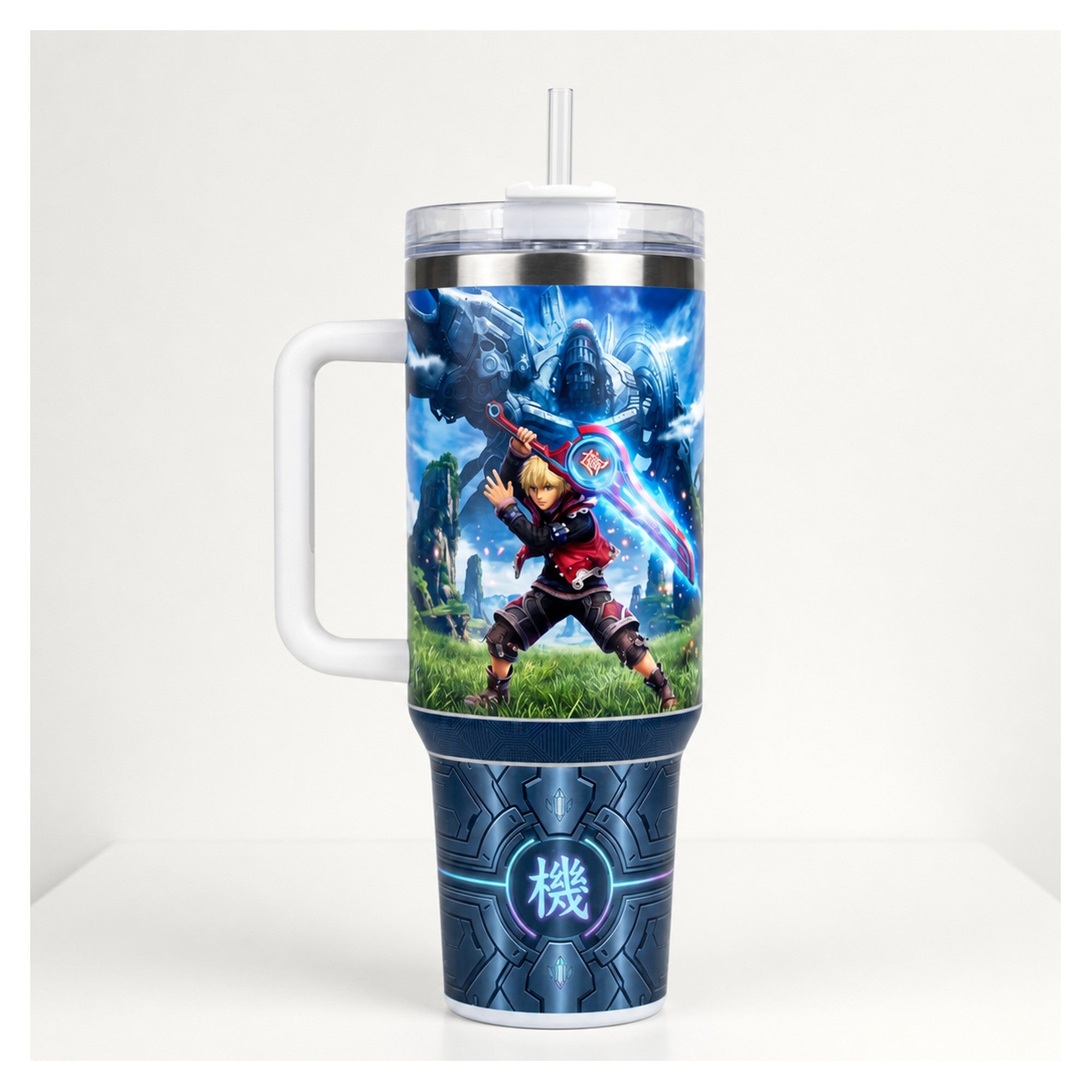 Vaso térmico tumbler 40 oz shulk xenoblade acero inoxidable