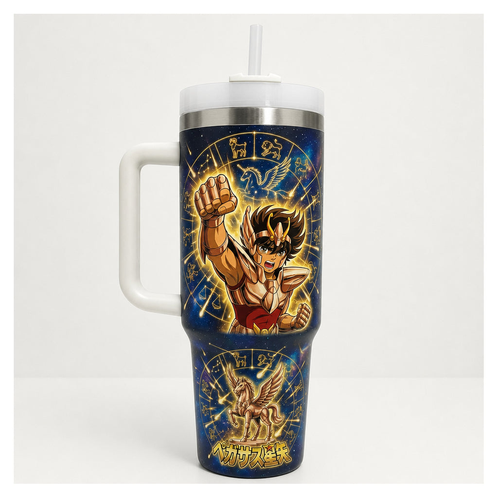 Vaso térmico 40 oz Caballeros del Zodiaco Seiya acero inox